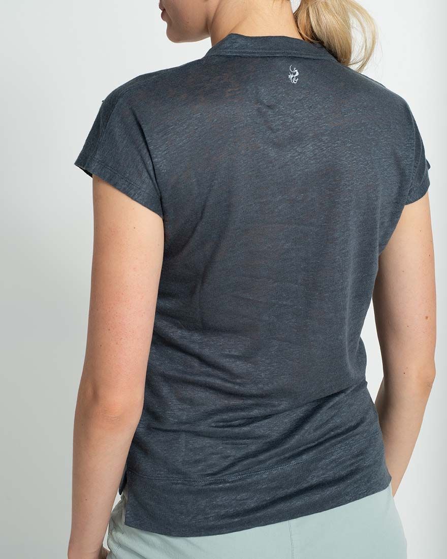Leinen Polo-Shirt Pinie