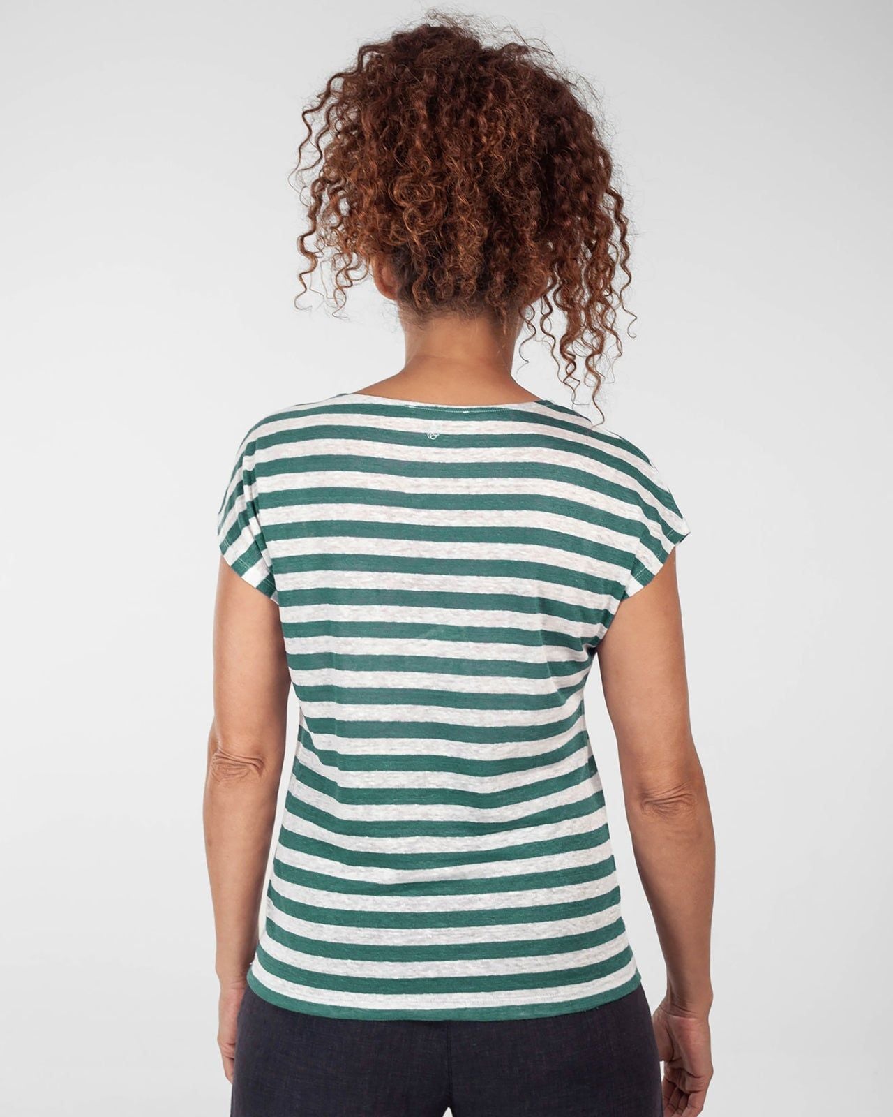 Leinen Ringelshirt – Detailansicht Stoff
