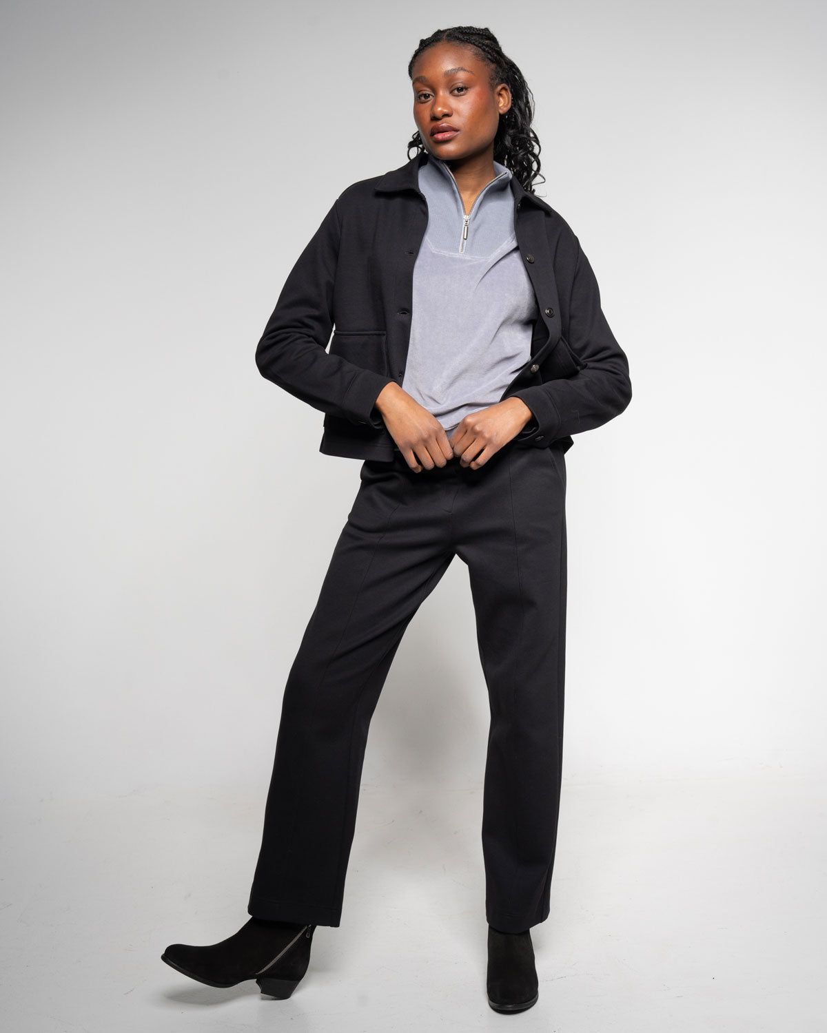Gabardine Jacke – Produktbild in Raven myloook #farbe_raven