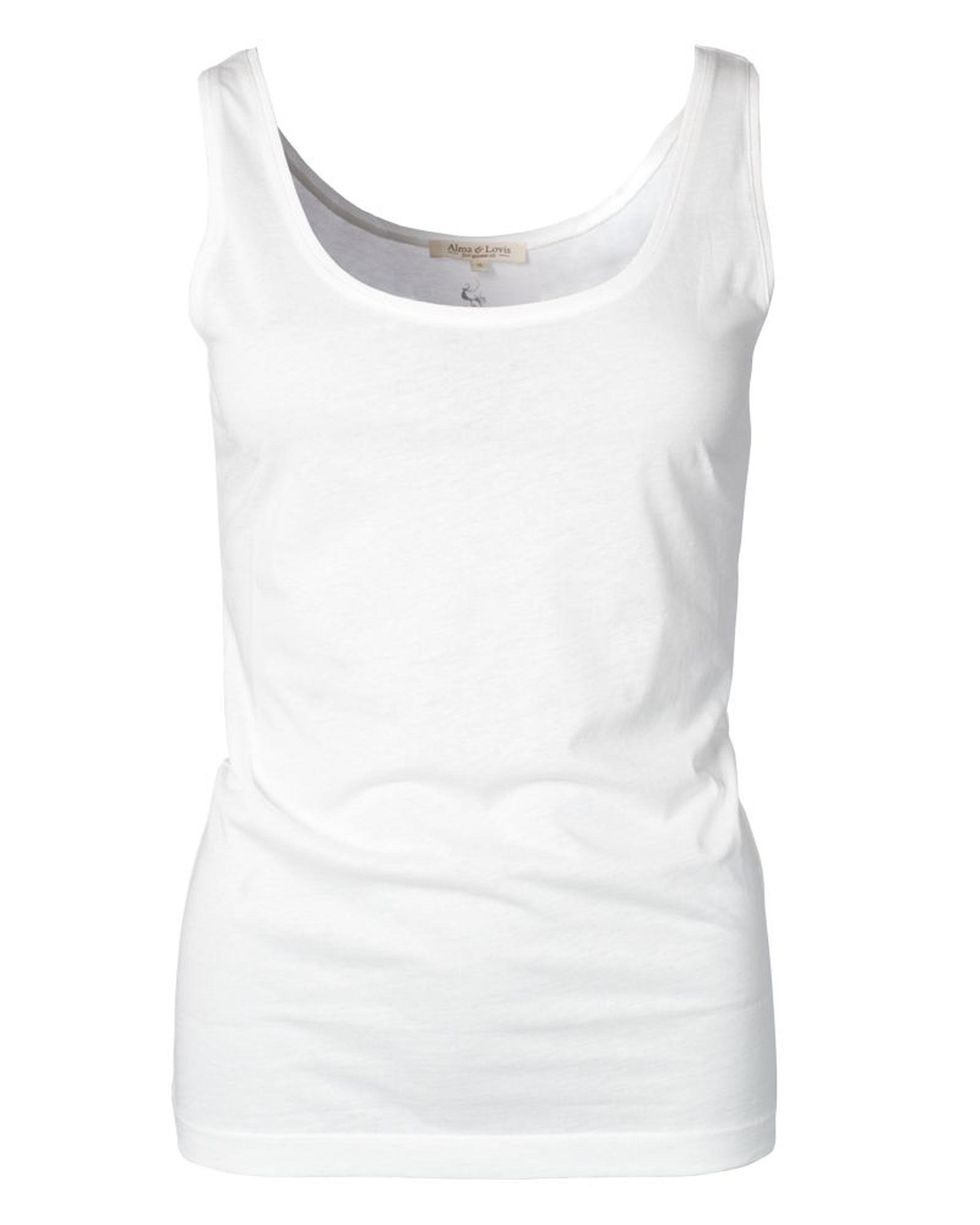 Basic Top in Weiß – Ganzkörperansicht #farbe_Weiß