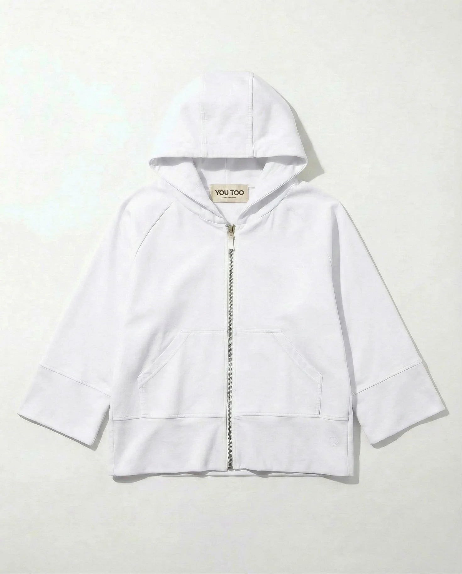 Produktbild Sweatjacke weiß Frontansicht #farbe_weiß
