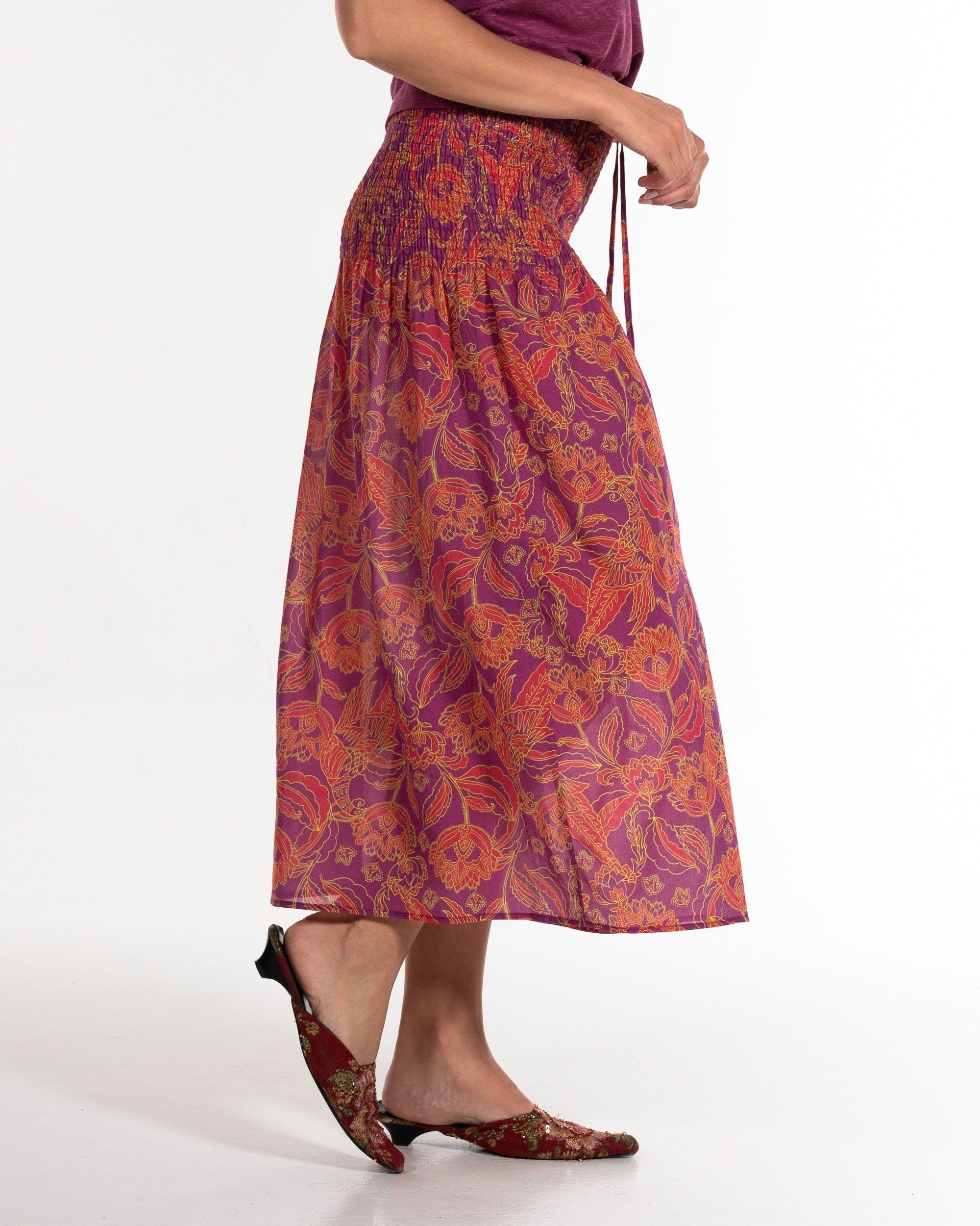 Phoenix Skirt Dress viola – Detailansicht Stoff