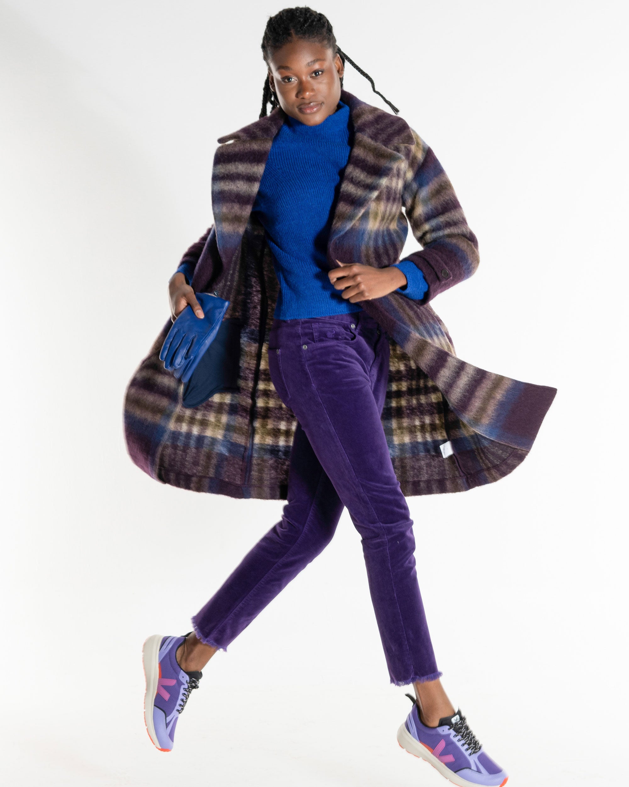 Hygge Karo Mantel plum