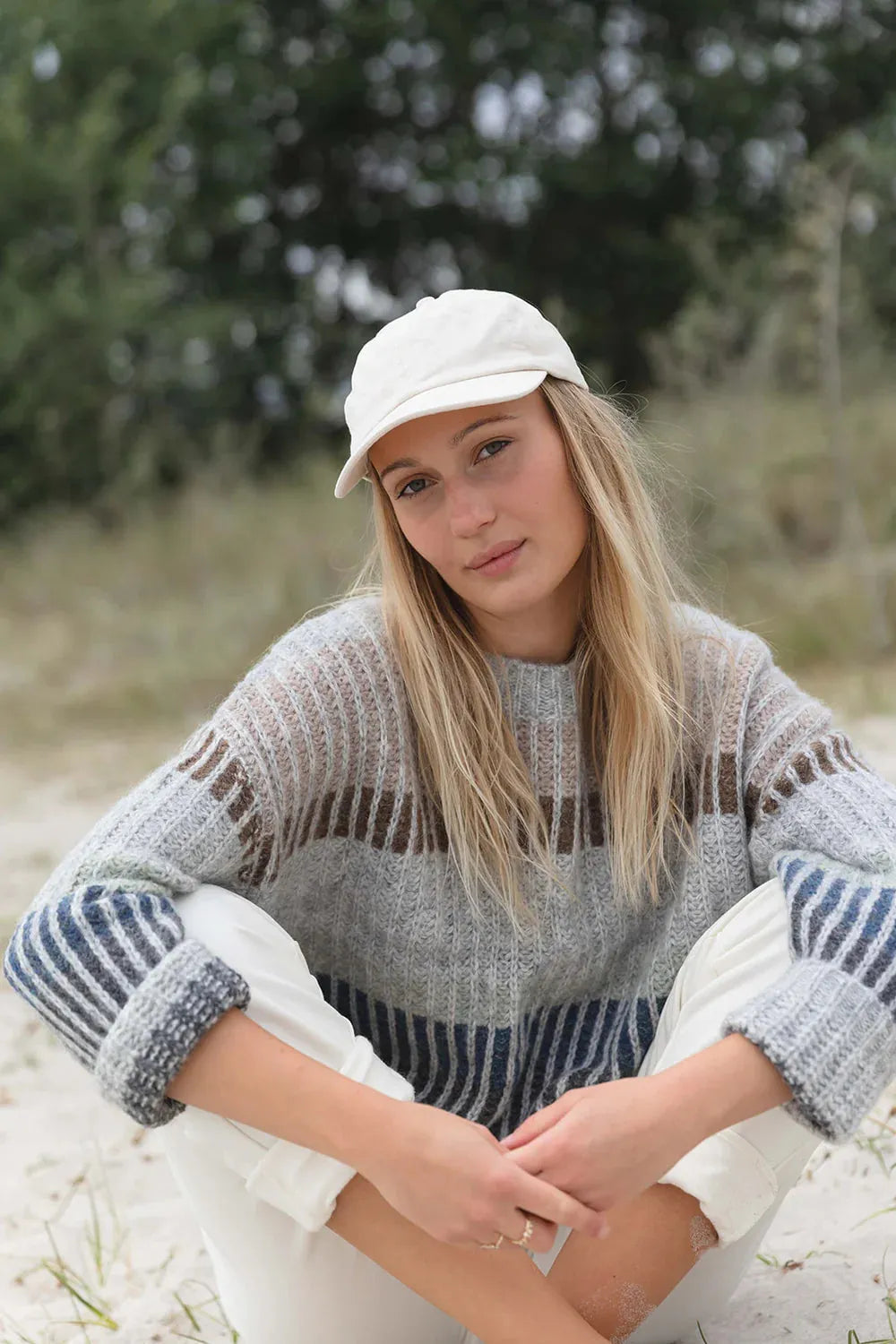 Gestreifter Pullover aus Alpaka-Woll-Mix