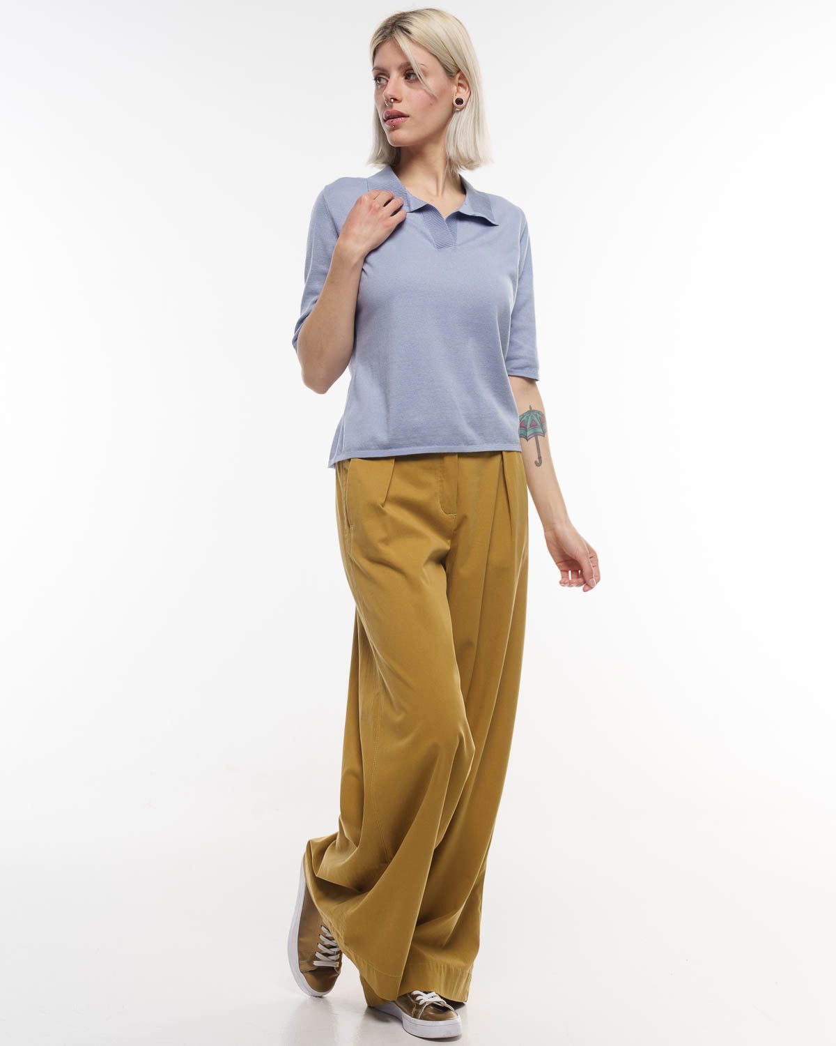 Cotton Polo-Shirt – Produktfoto in Cosmic Sky myloook #farbe_cosmic sky