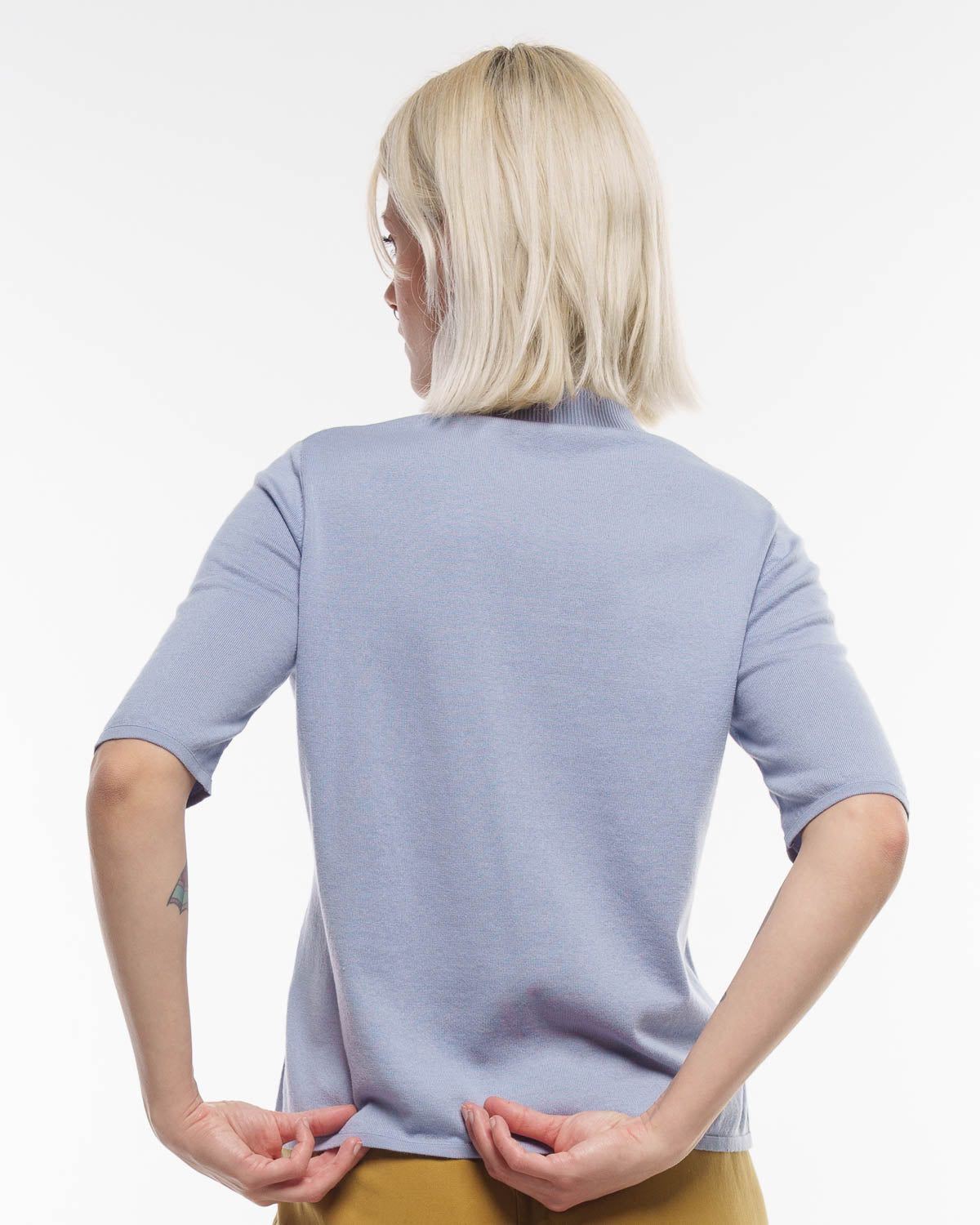 Cotton Polo-Shirt in Cosmic Sky – Vorderansicht #farbe_cosmic sky