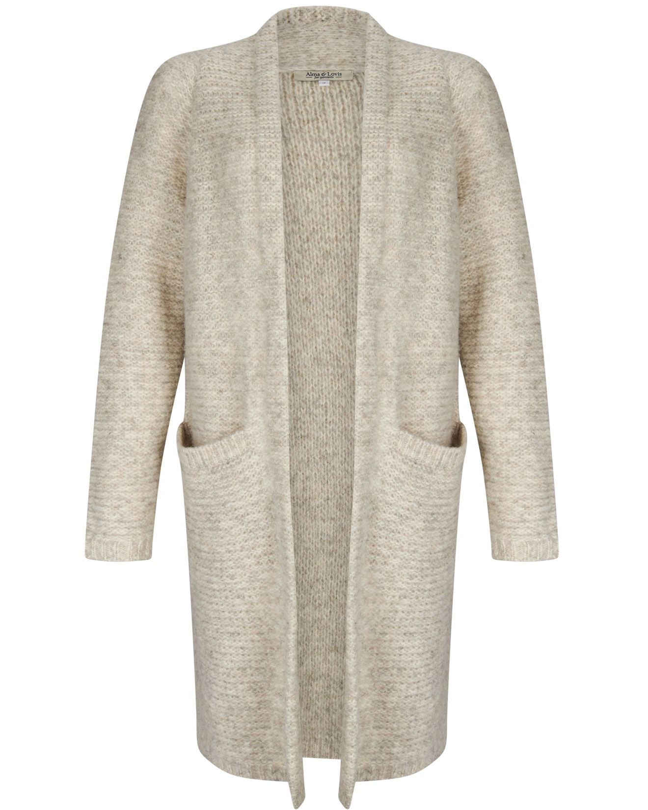 Light Raglan Coat in Ecru – Detailansicht Stoff #farbe_ecru