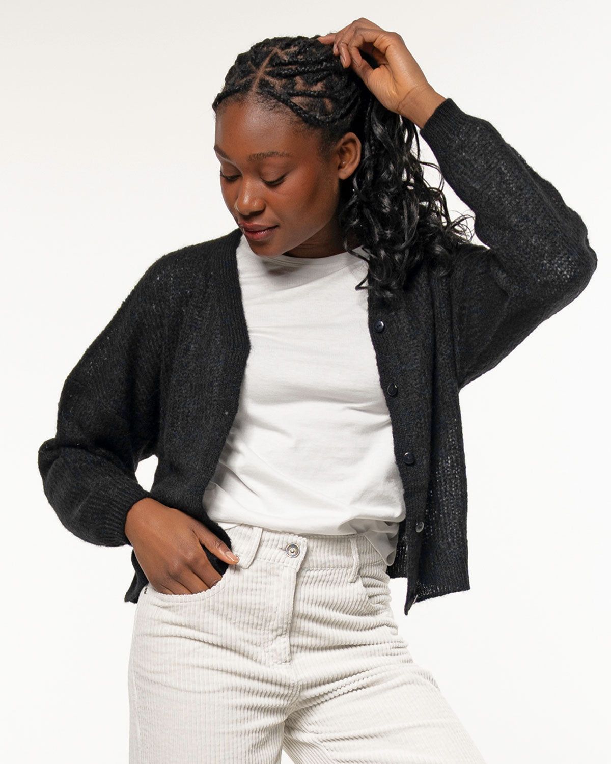 Light Jacket in Raven – Ganzkörperansicht myloook #farbe_raven