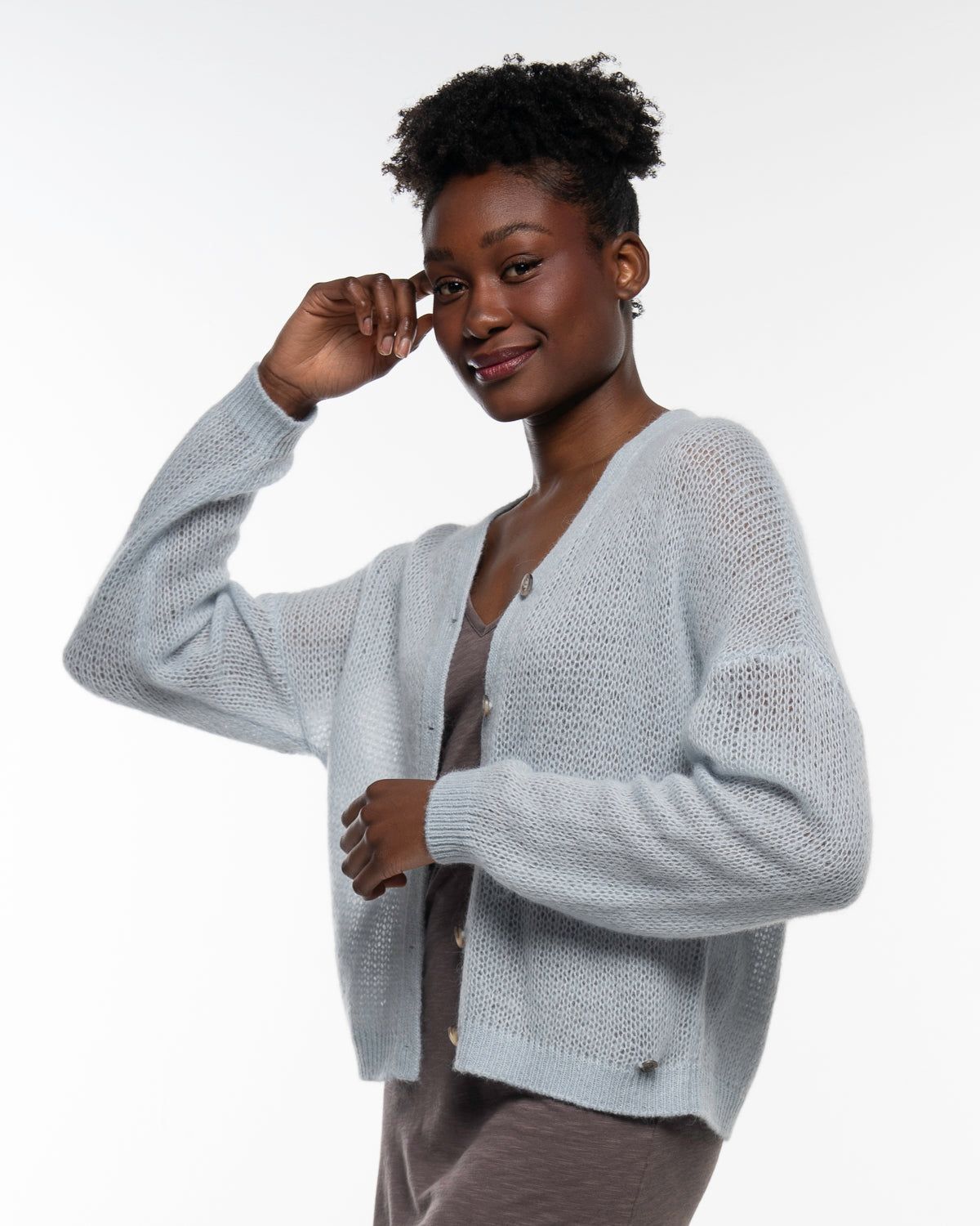 Light Jacket in Silver Blue – Ganzkörperansicht myloook #farbe_silver blue