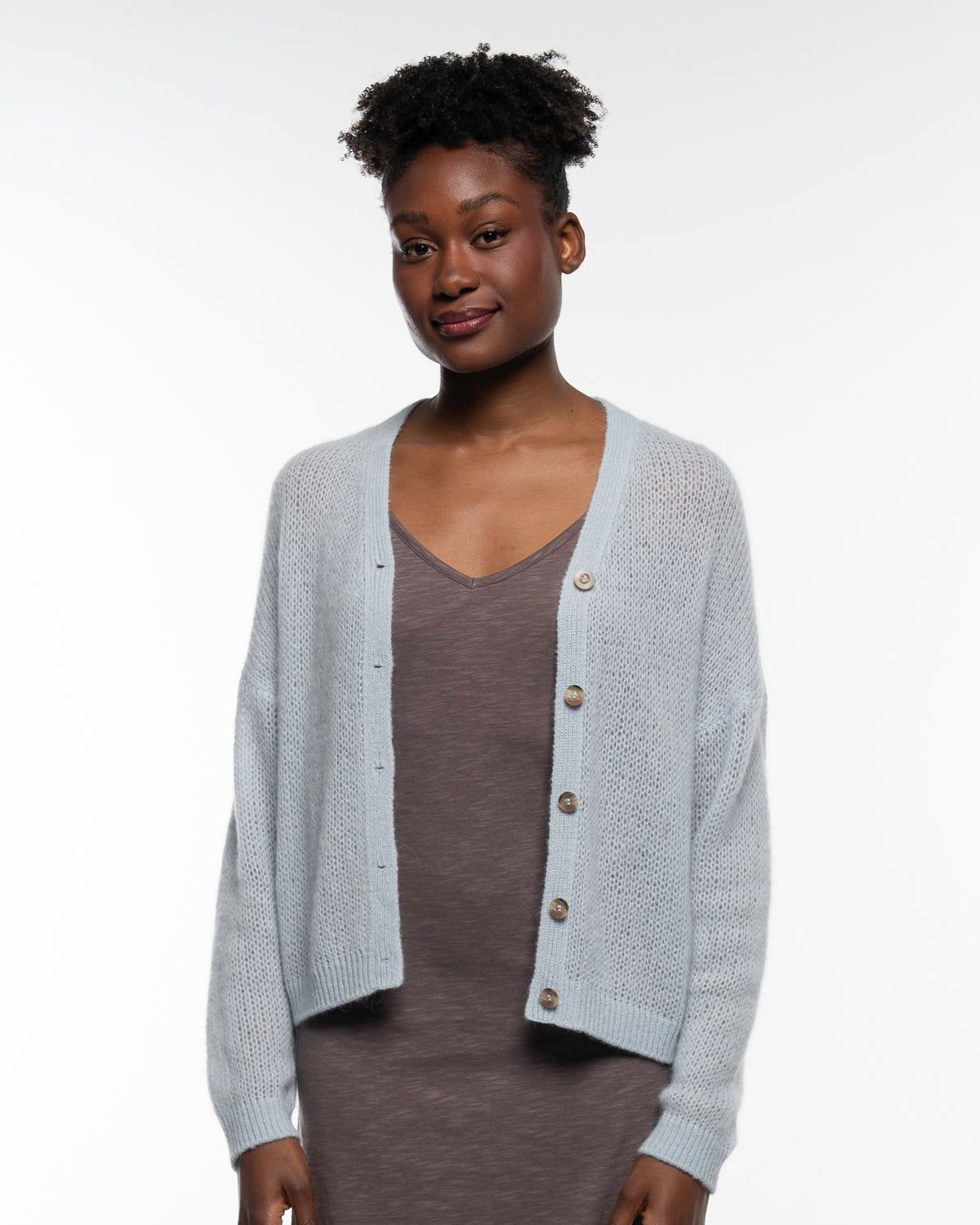 Light Jacket – Detailansicht Stoff in Silver Blue #farbe_silver blue