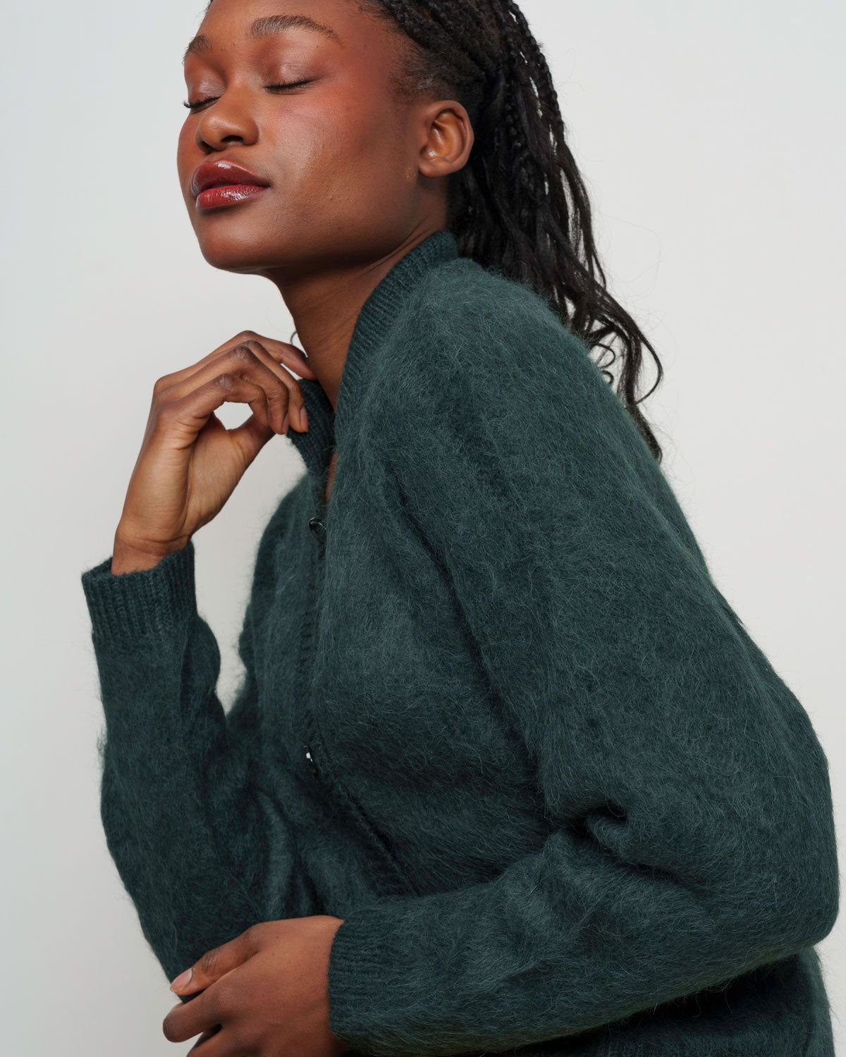 Brushed Jacket – Frontansicht in Zeder #farbe_zeder