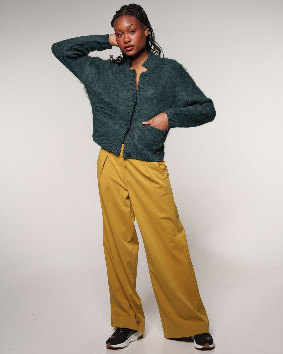 Brushed Jacket in Zeder – Seitenansicht myloook #farbe_zeder
