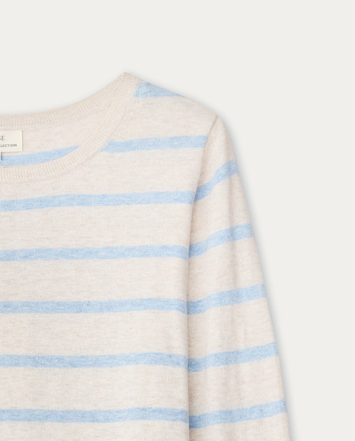 Sommer-Pullover aus Bio-Baumwolle – Nahaufnahme in Ecru #farbe_ecru
