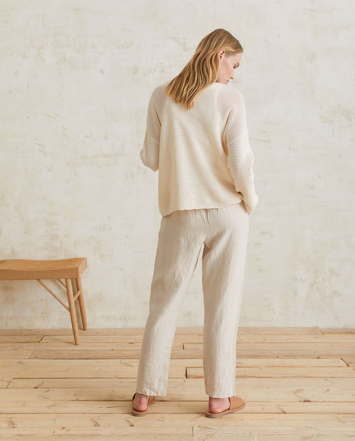 Pointelette-Baumwollpullover