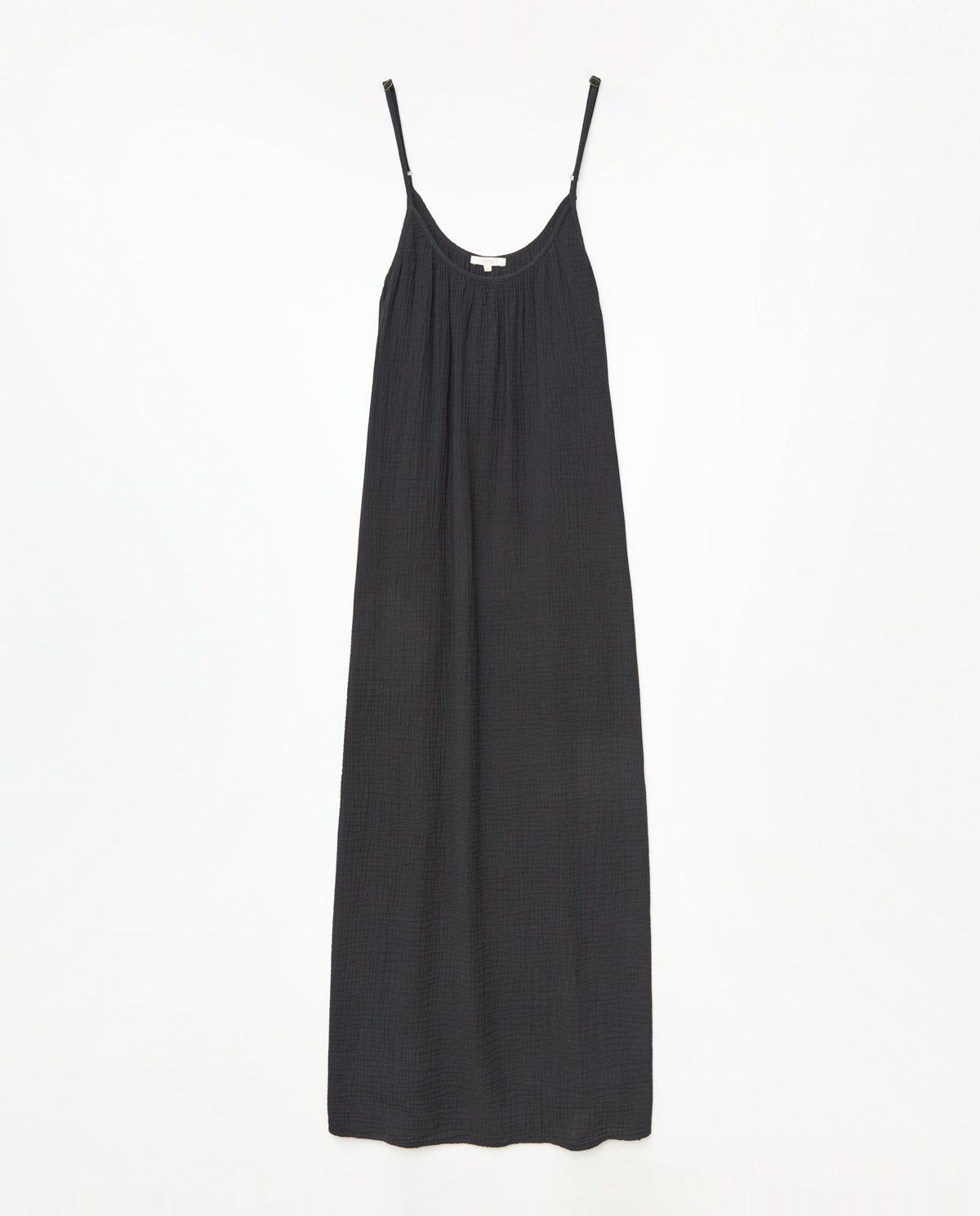 Luftiges Musselin-Maxikleid – Rückseite in Schwarz #farbe_schwarz