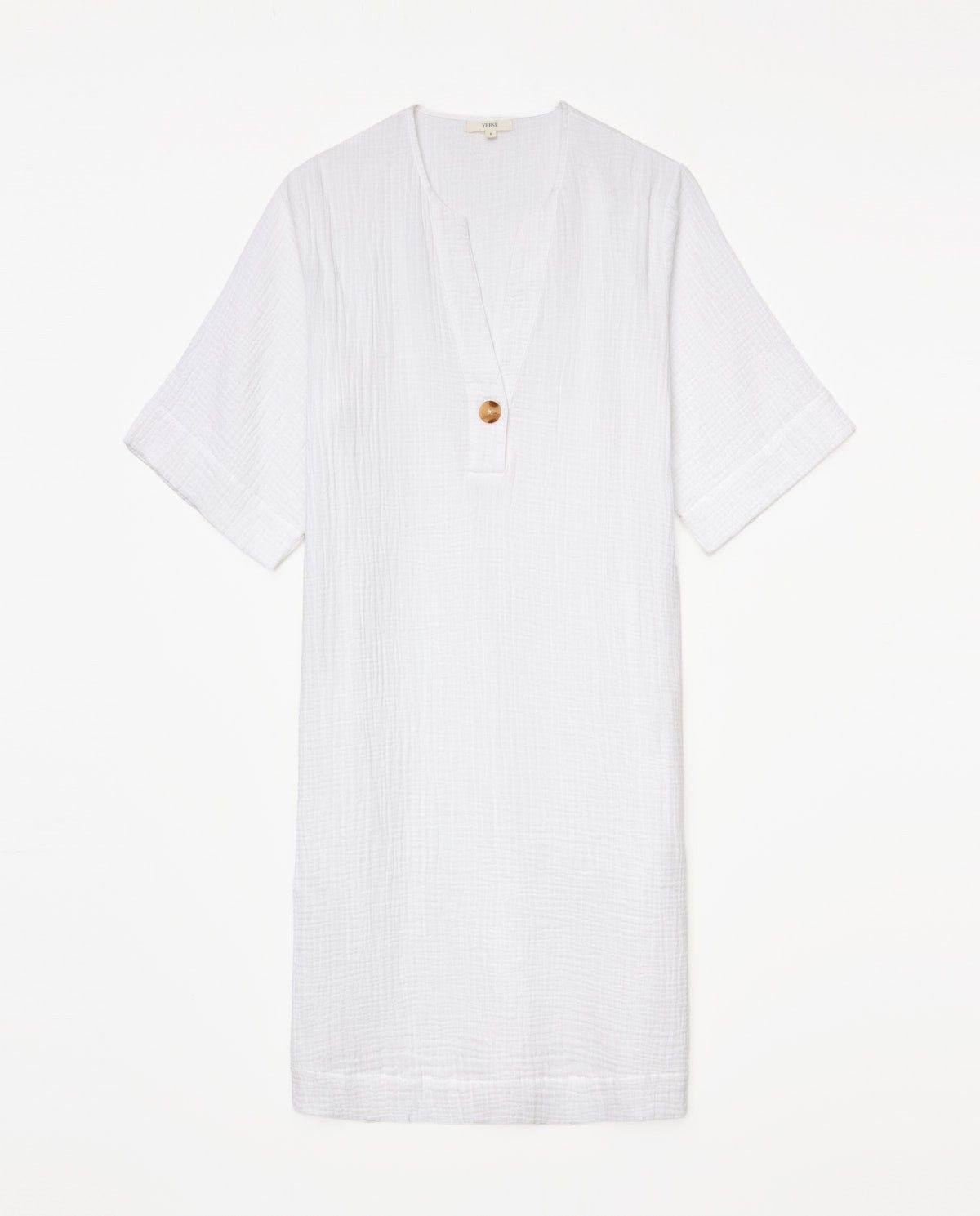 Musselin-Kleid in Weiß – Vorderansicht #farbe_weiß
