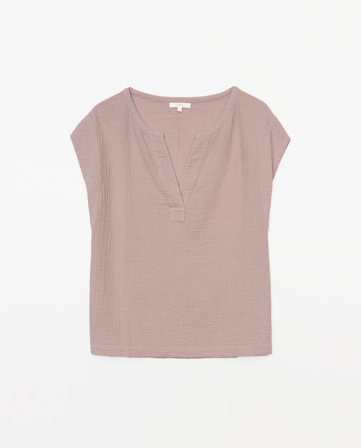 Luftige Bluse aus Baumwoll-Musselin in Rosa – Produktfoto Vorderansicht #farbe_rosa