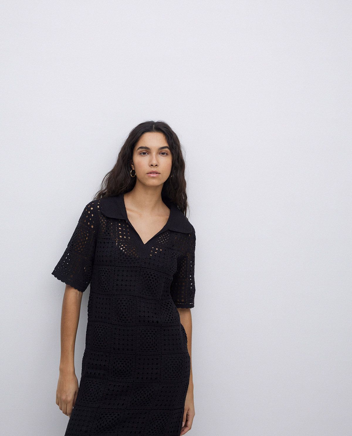 Häkelkleid in Schwarz – Detailansicht Verarbeitung myloook #farbe_schwarz