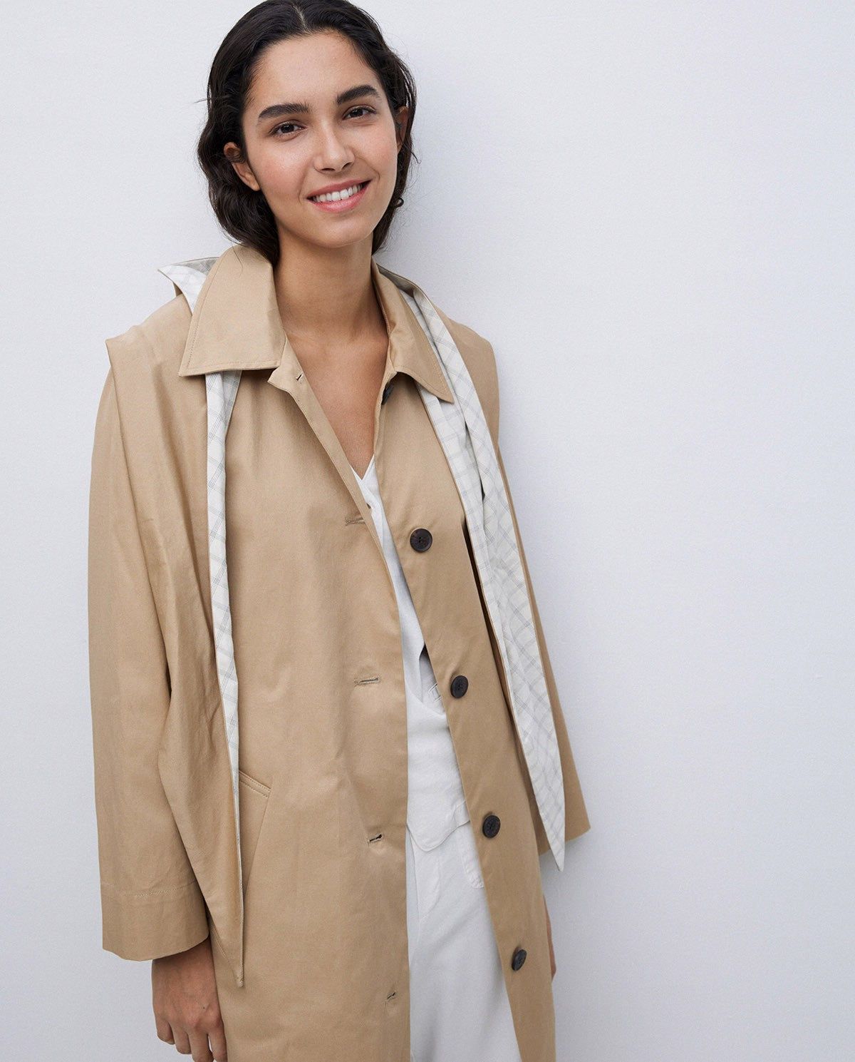 Trenchcoat aus Baumwolle in Camel – Produktbild #farbe_camel