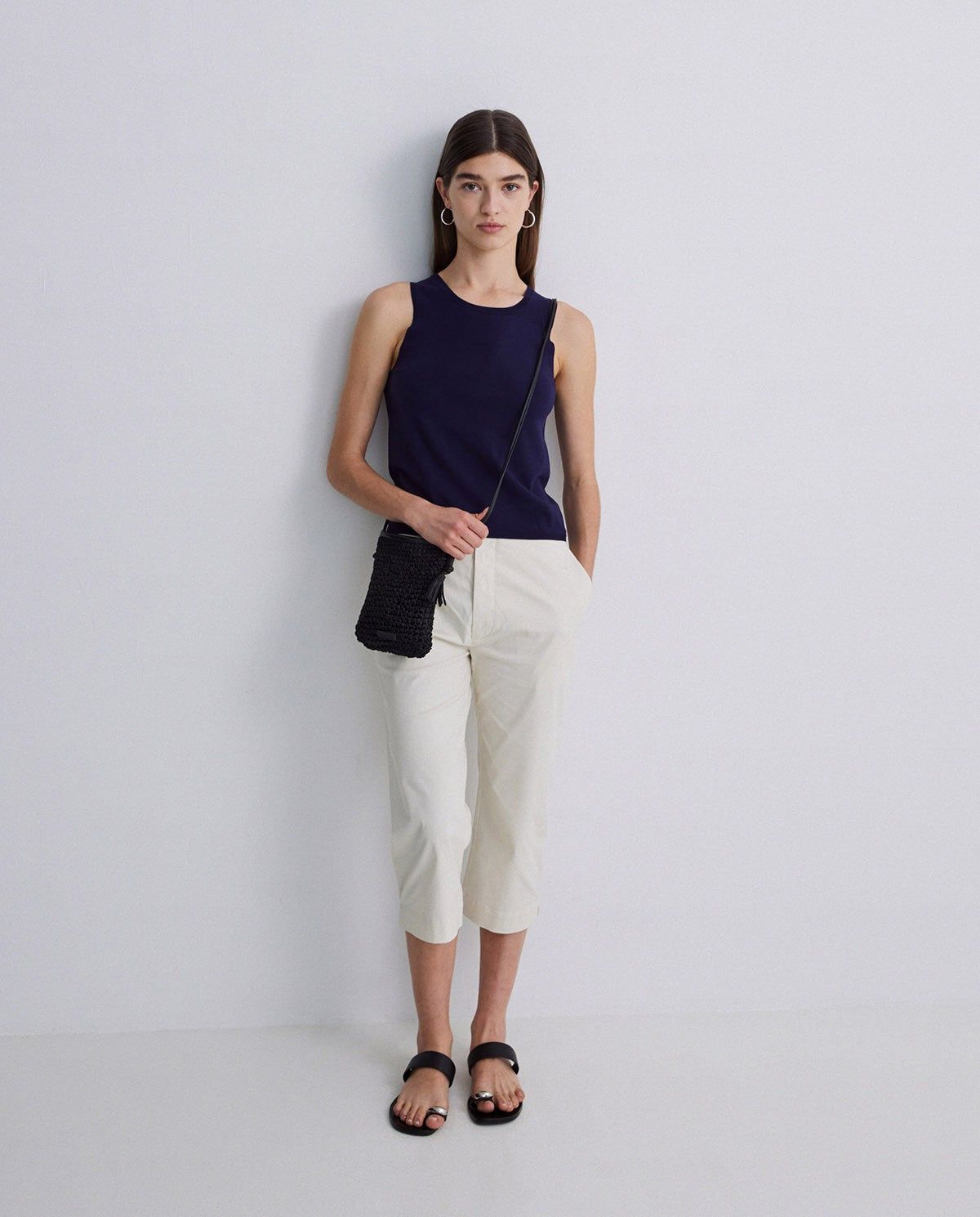 Caprihose Sommer in Ecru – Halbnahaufnahme myloook #farbe_ecru