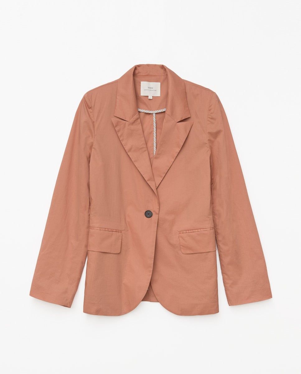 Sportlicher Blazer aus Popeline in Terracota – Seitenansicht #farbe_terracota