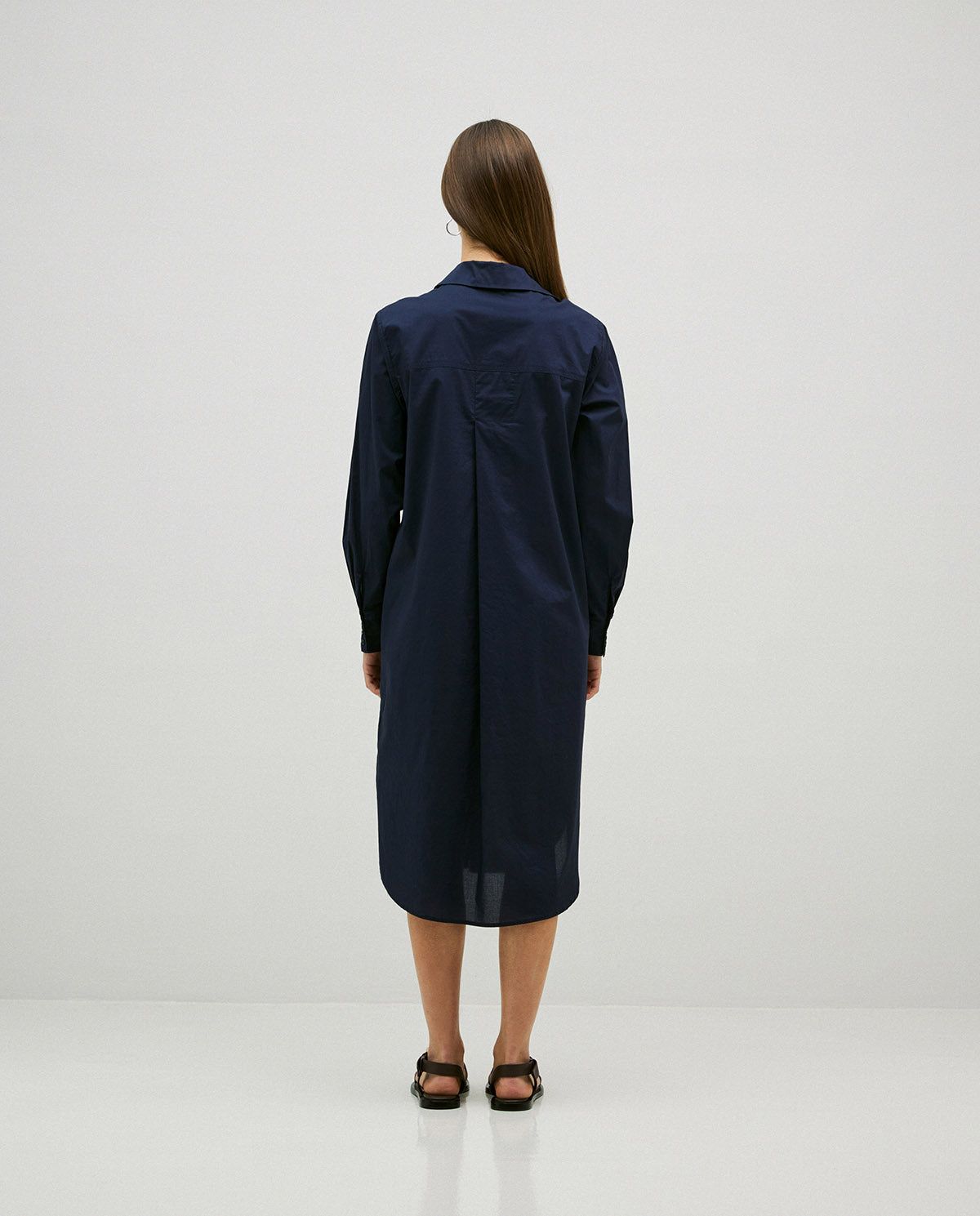 Hemdblusenkleid in Marineblau – Rückansicht #farbe_marineblau