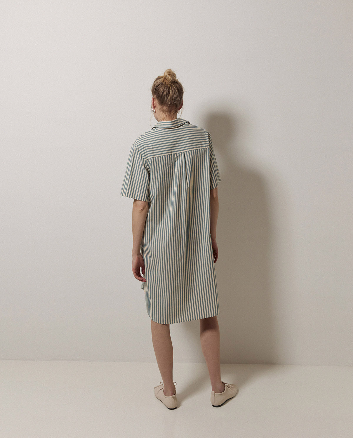 Hemdblusenkleid grün gestreift