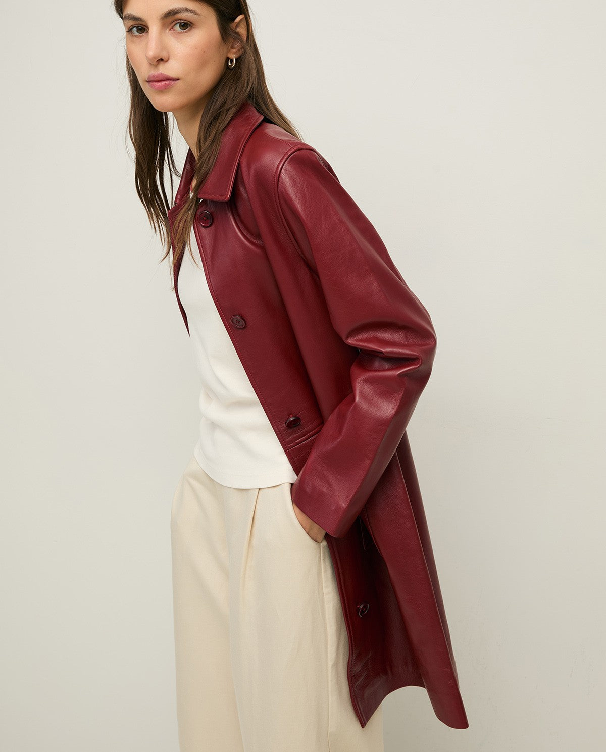 Lange Nappaleder Jacke