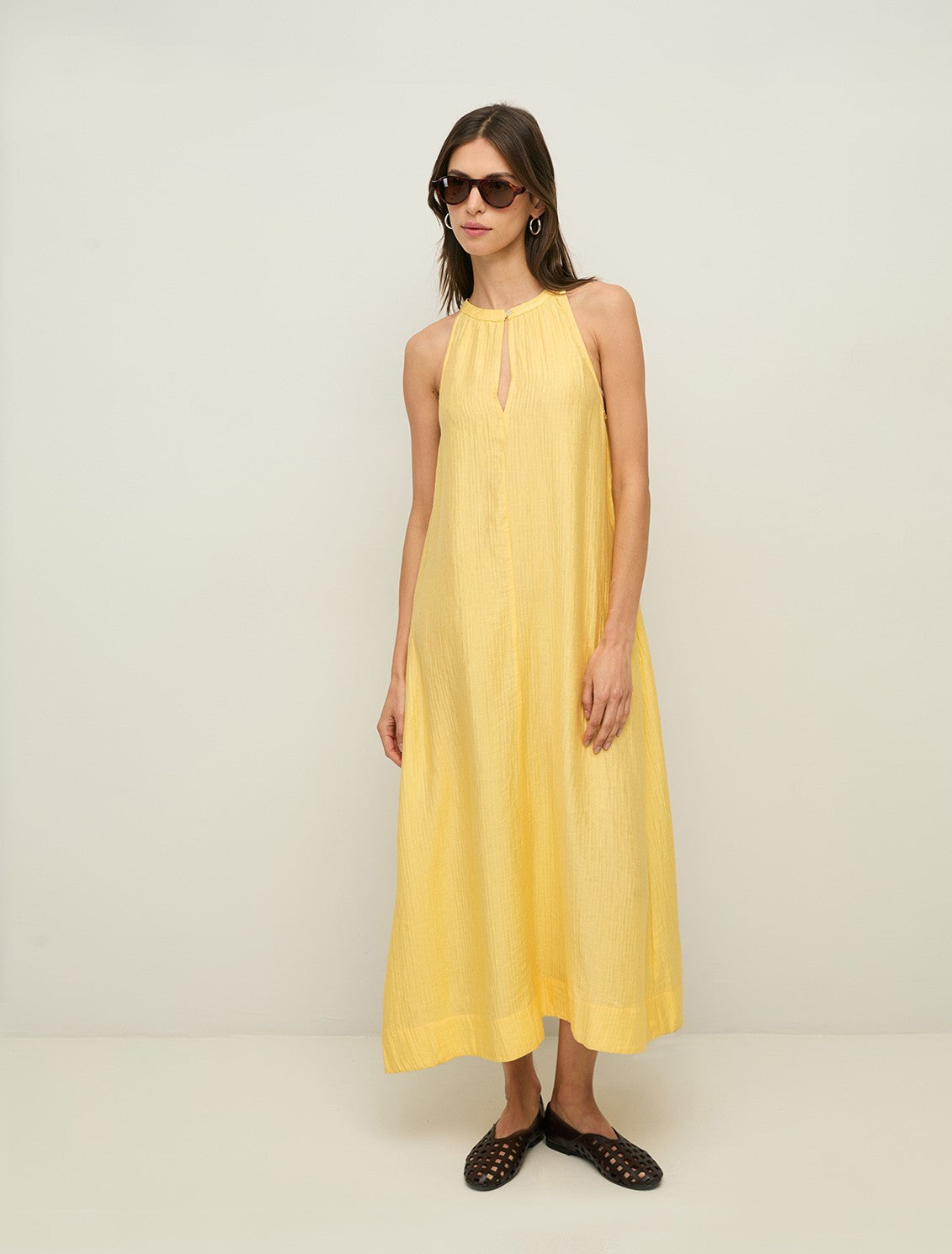 Neckholder Maxikleid mit Raffung