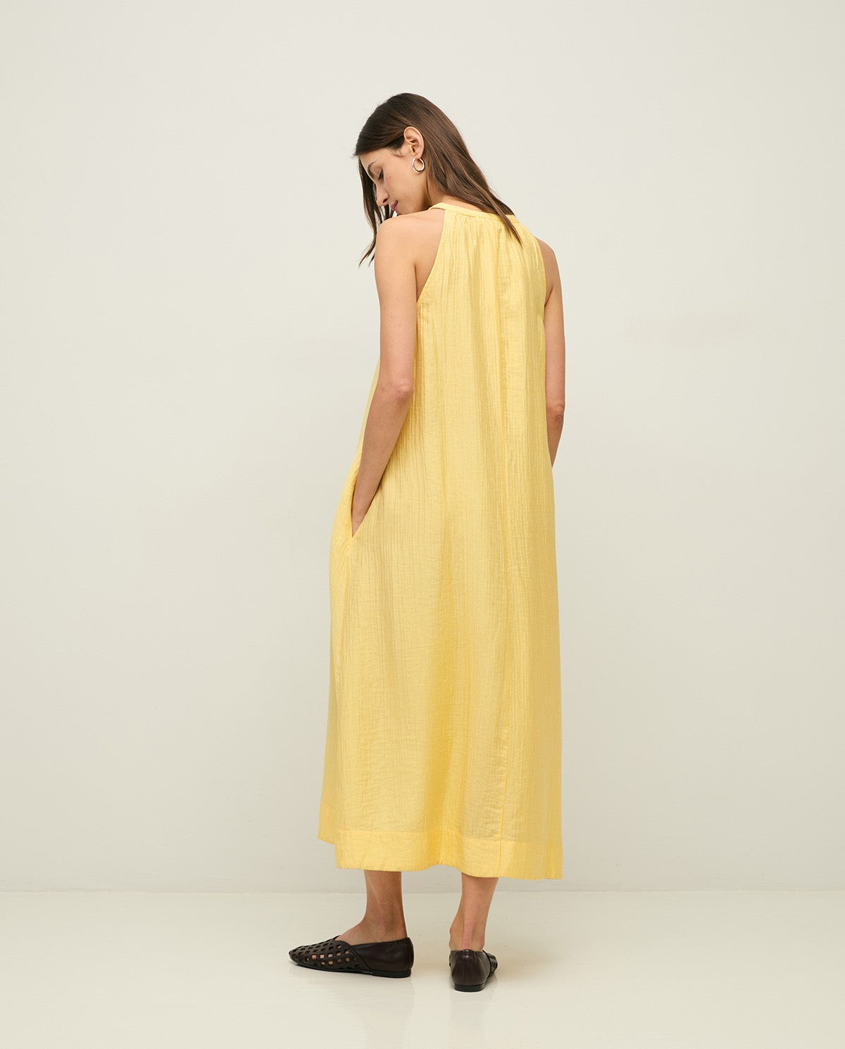 Neckholder Maxikleid mit Raffung