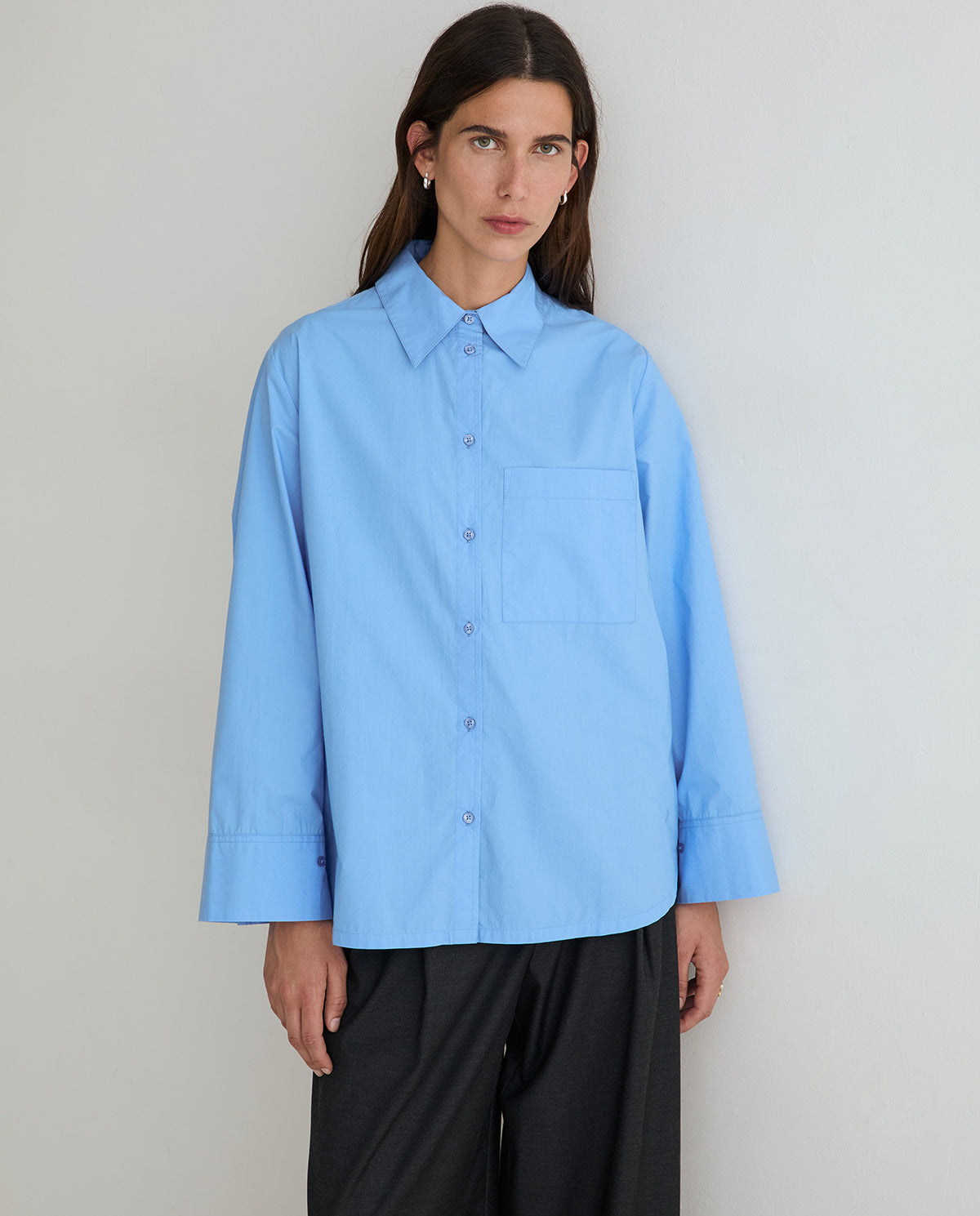 Oversize Popeline Hemdbluse aus Bio Baumwolle