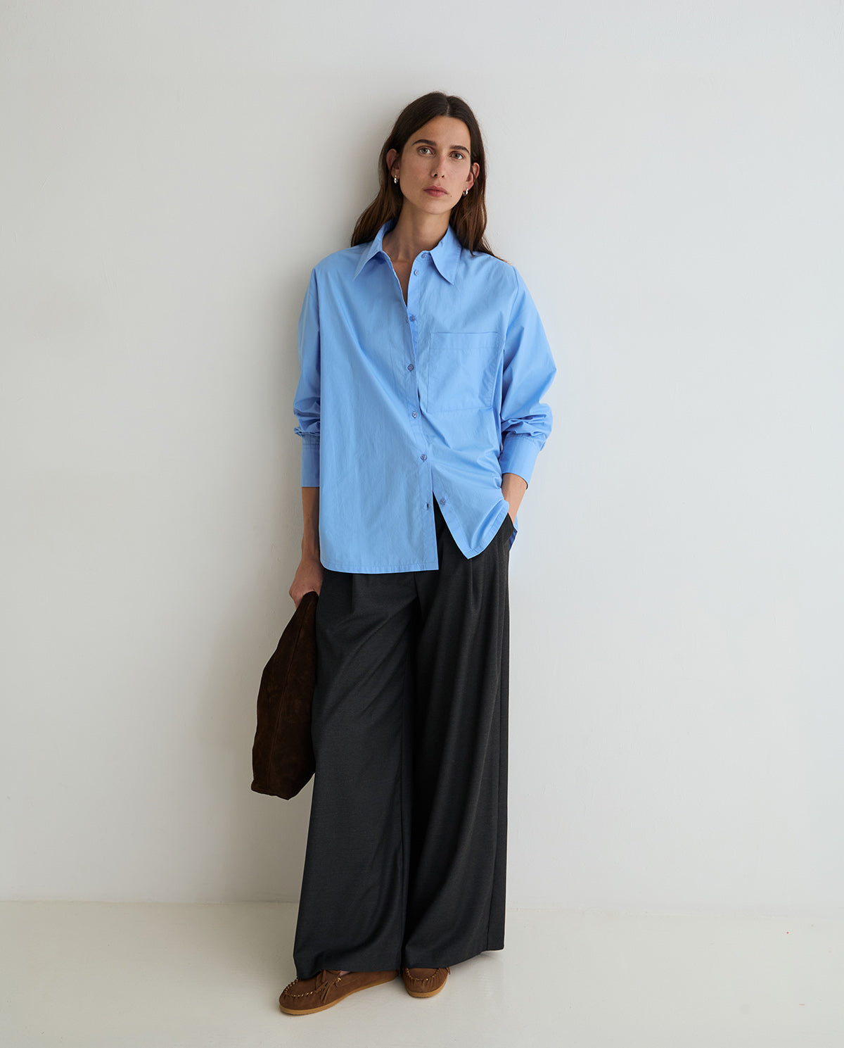 Oversize Popeline Hemdbluse aus Bio Baumwolle