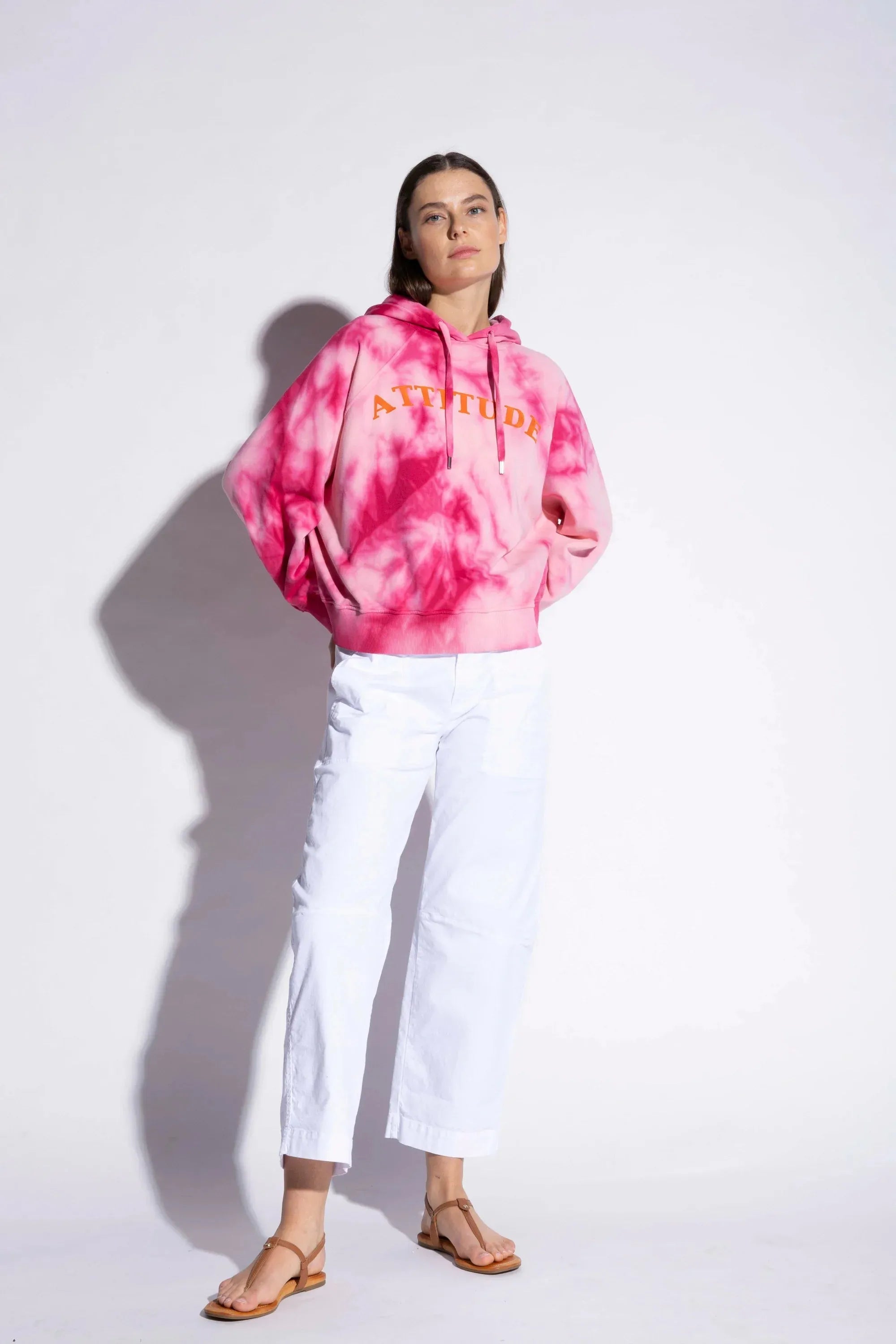 CLARA HOODIE - YOU0065 in Pink – Frontansicht myloook #farbe_pink