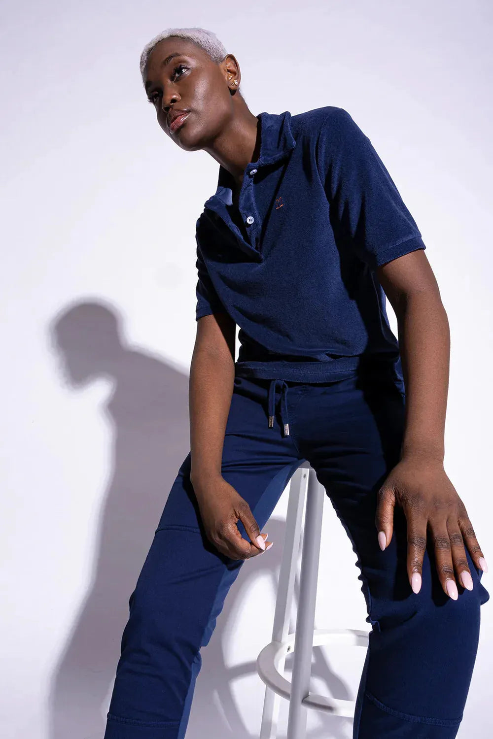 You Two Pant - regular soft washed in Navy – Ganzkörperansicht #farbe_navy