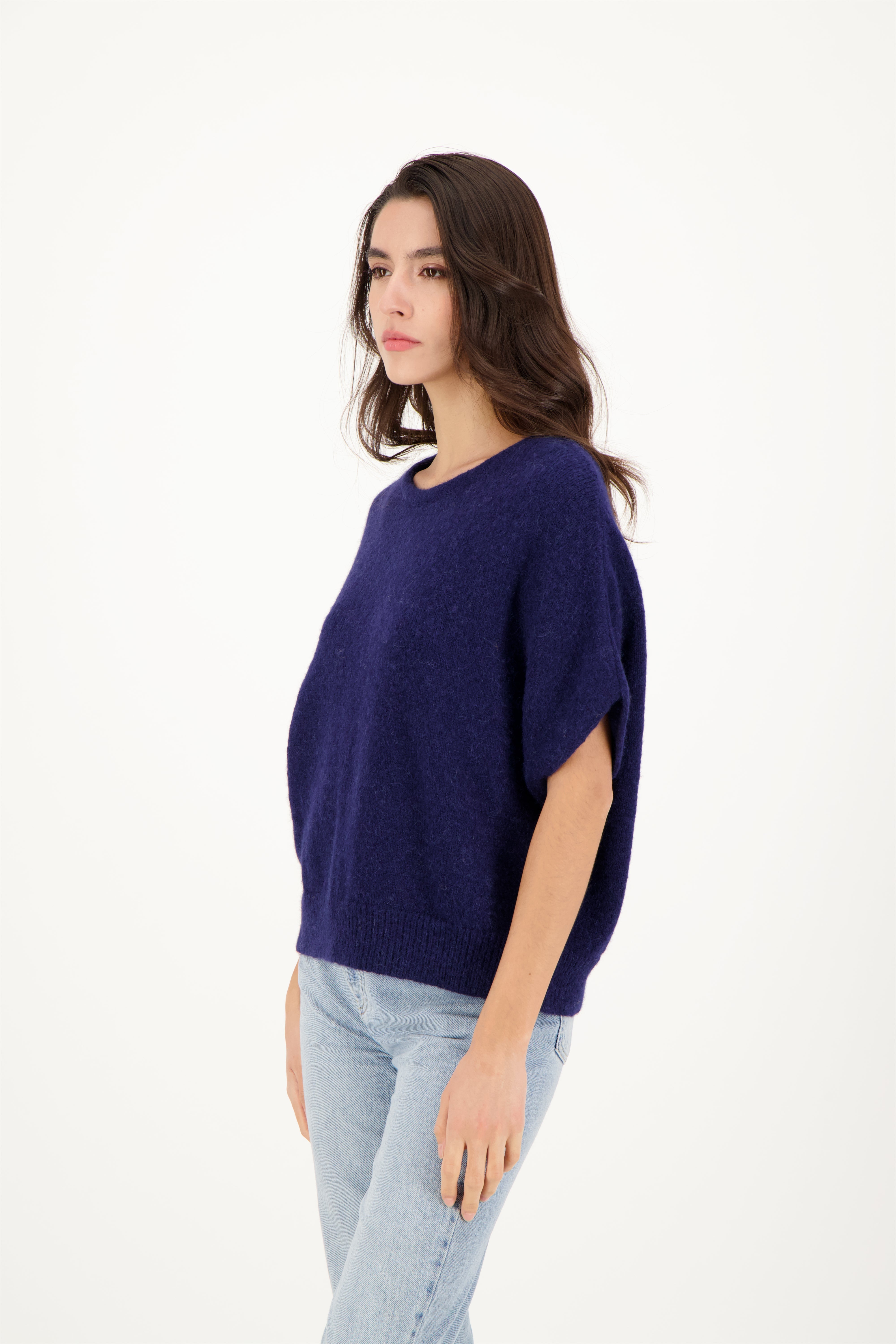 AUBE Sleeveless Sweater in Navy – Ansicht von hinten myloook #farbe_navy