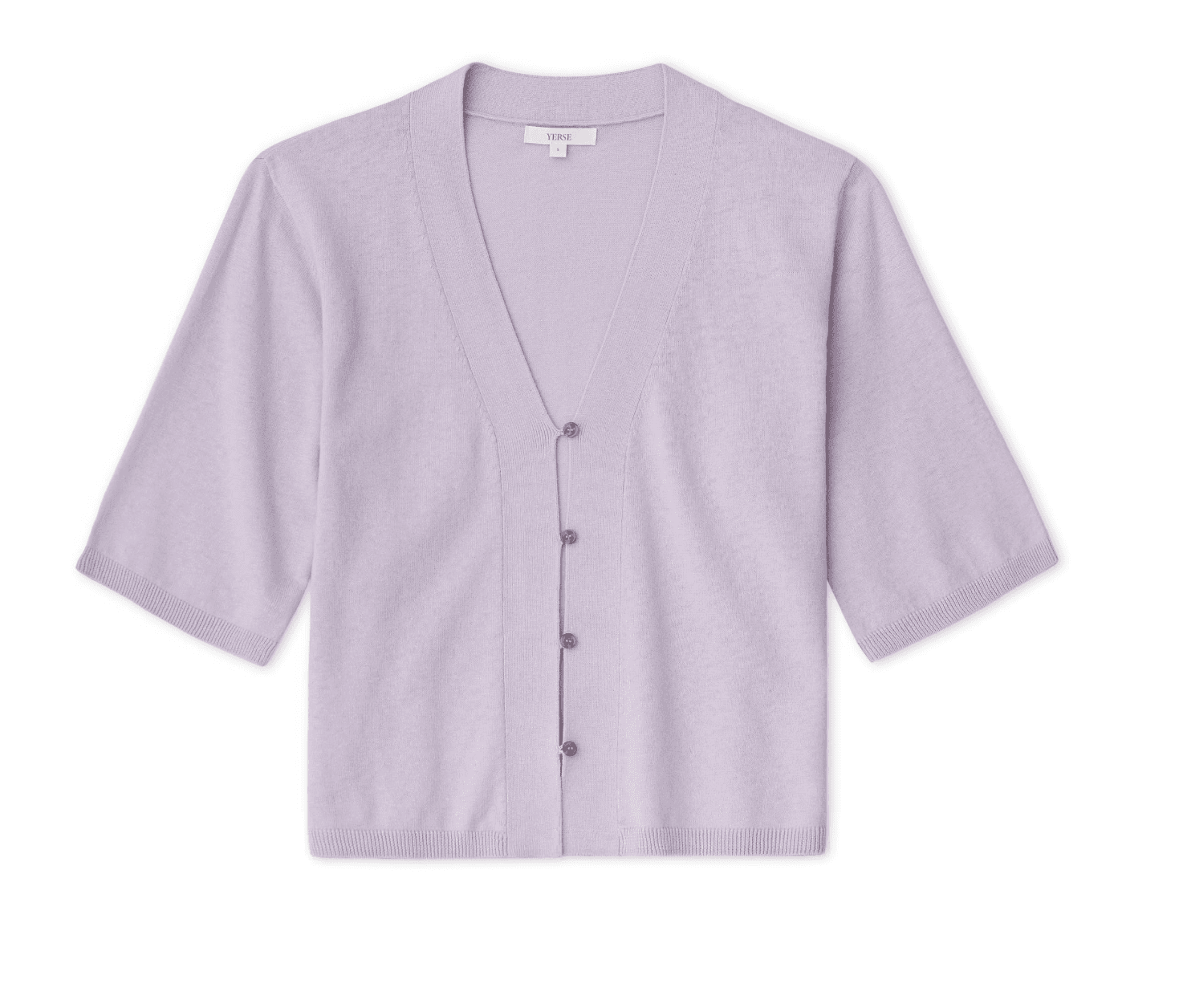 Kurzarm-Cardigan in Flieder – Rückseite #farbe_flieder