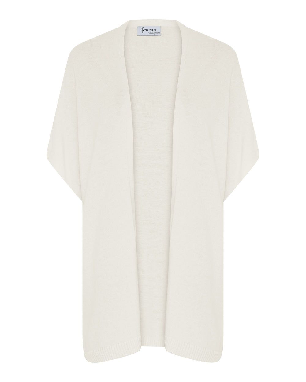 EVITATT Oversize Bolero in Weiß – Ganzkörperansicht myloook #farbe_weiß