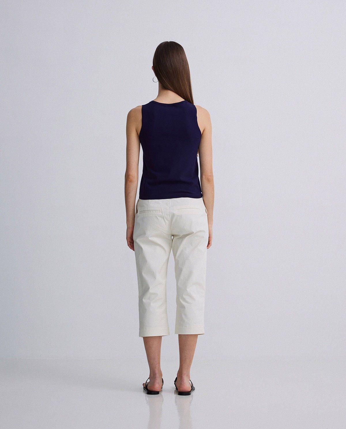 Caprihose Sommer in Ecru – Ansicht von hinten myloook #farbe_ecru