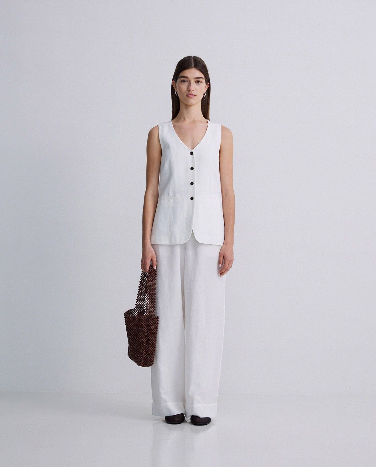 Hose aus Leinen-Tencel Mix – Vorderansicht