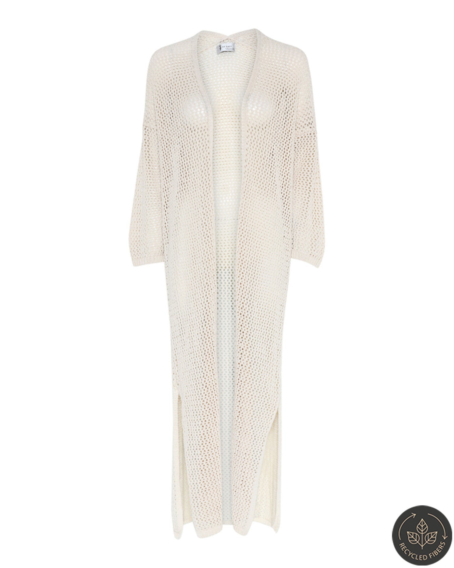 GanikaTT Long Cardigan – Detailansicht Stoff in Off-white #farbe_off-white