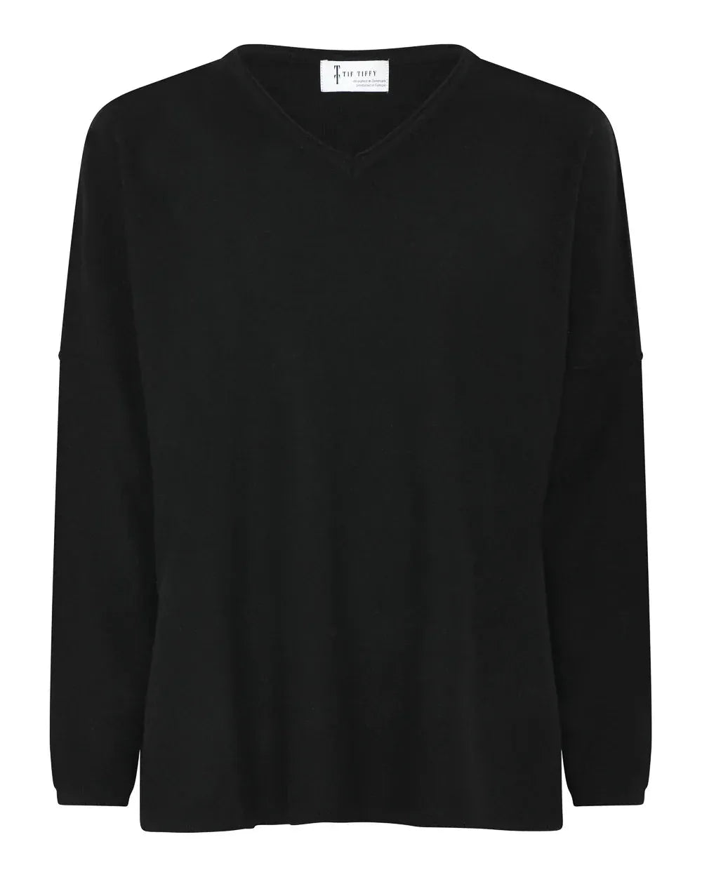JaceyTT V-Neck Knit – Ansicht von hinten in Schwarz #farbe_schwarz
