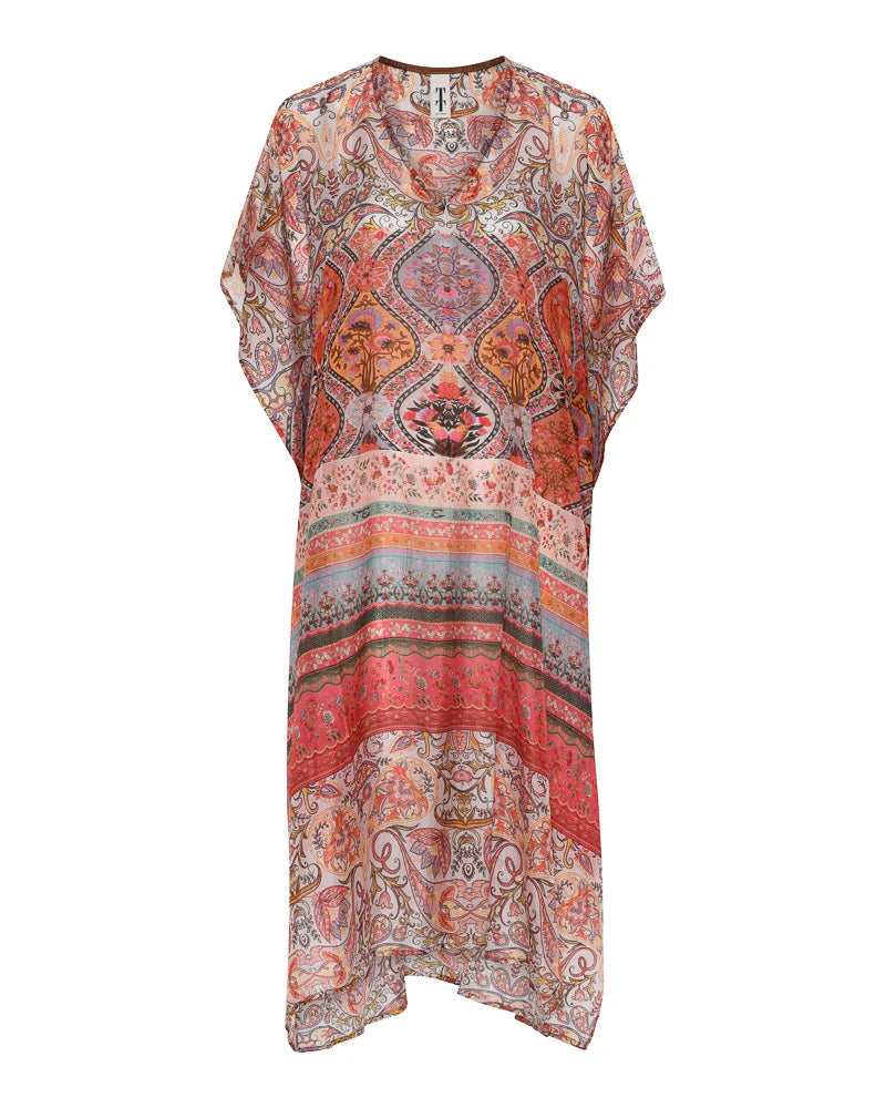 Kaftan-Kleid aus Seide
