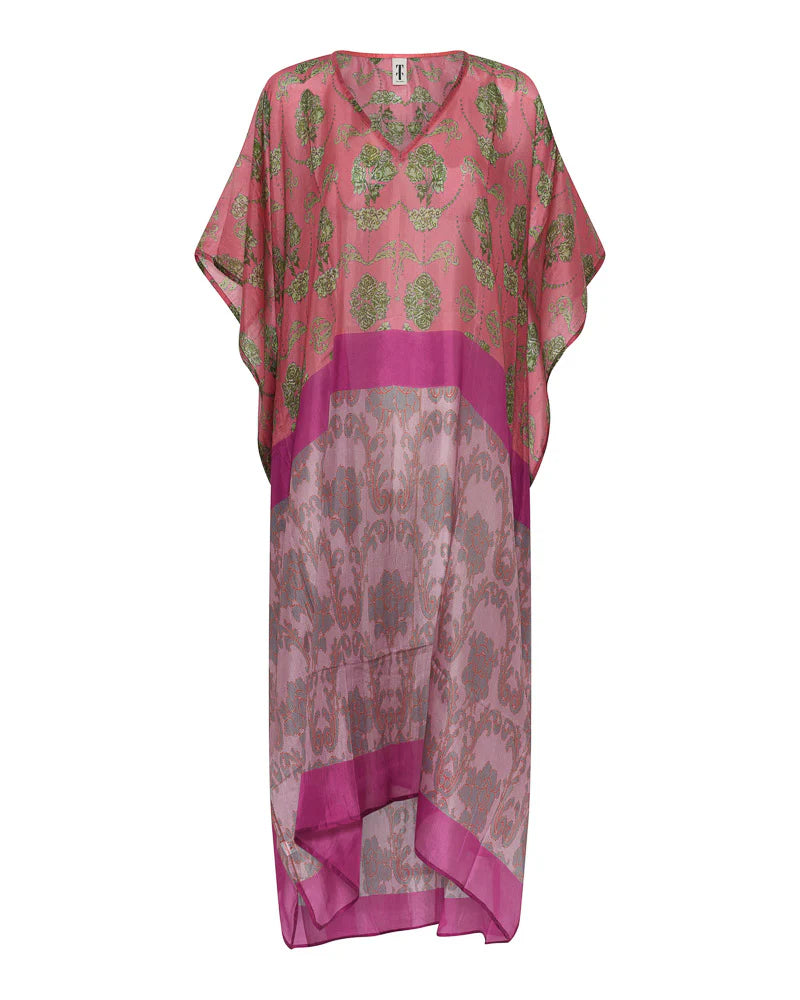 Kaftan-Kleid aus Seide