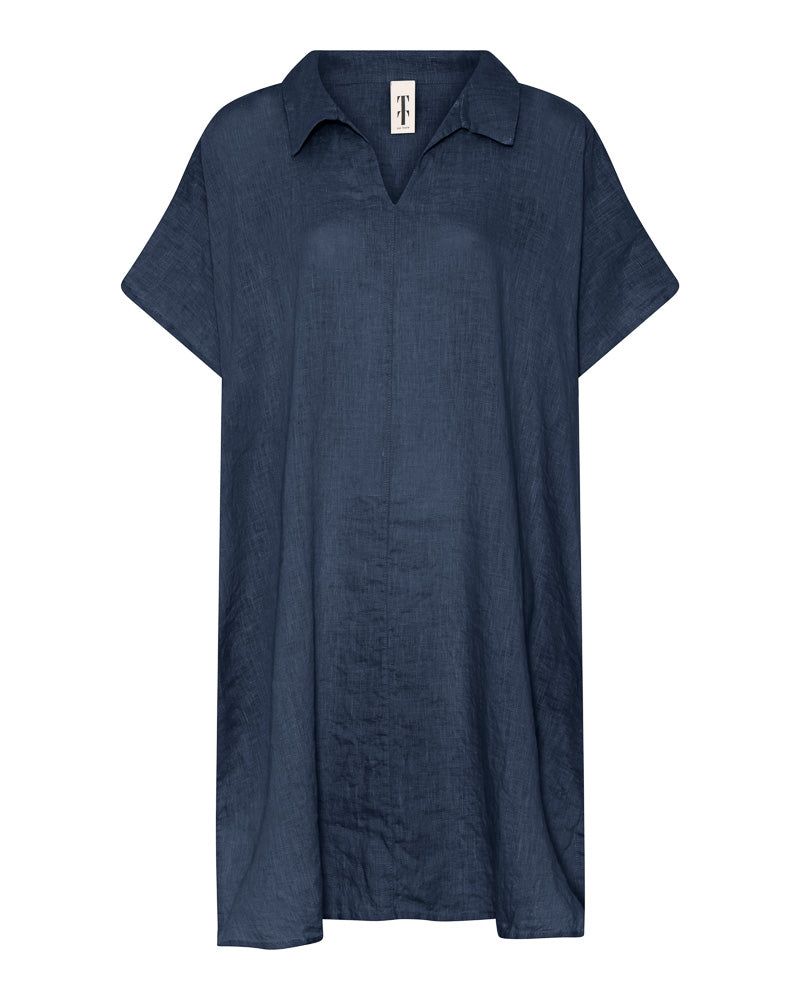 KaftanTT aus Leinen in Marineblau – Rückansicht #farbe_marineblau