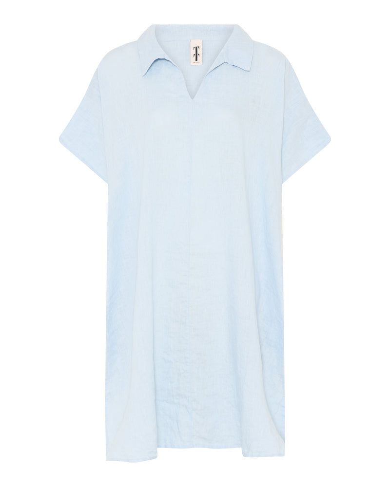 KaftanTT aus Leinen in Skyblue – Detailaufnahme myloook #farbe_skyblue