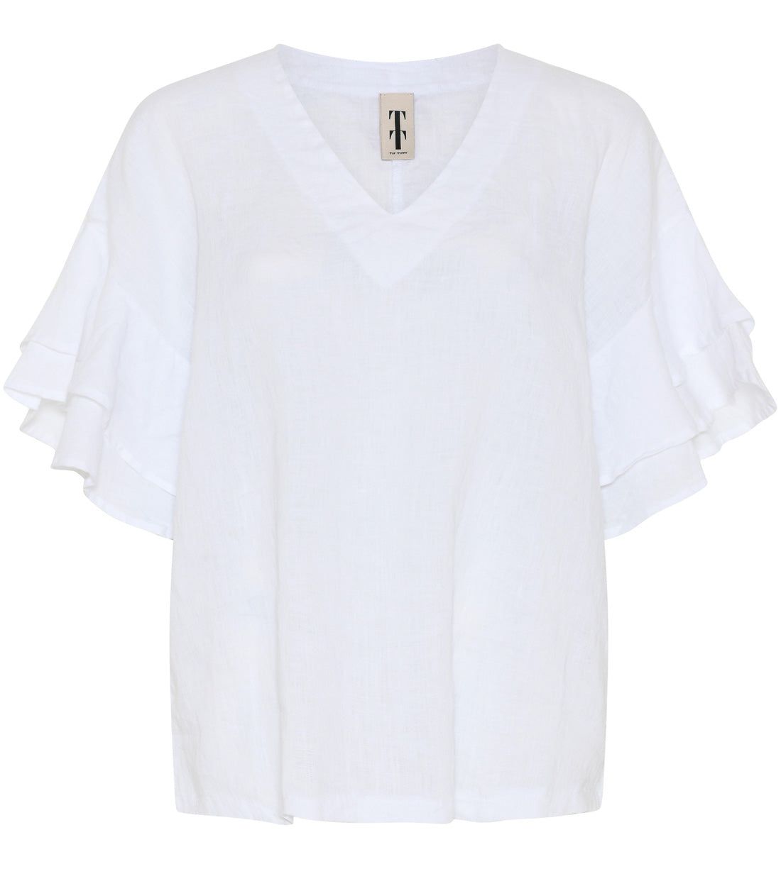KAZTT Top aus Leinen in Weiß – Styling-Ansicht myloook #farbe_weiß