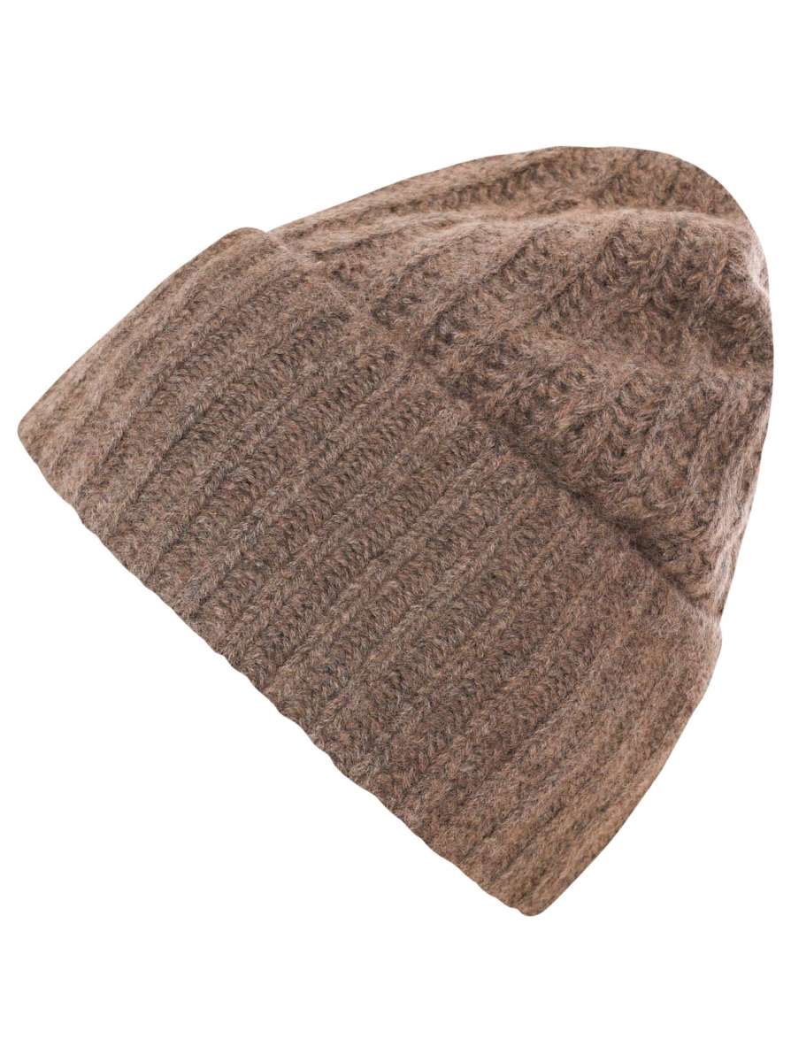 Beanie gerippt reines Kaschmir