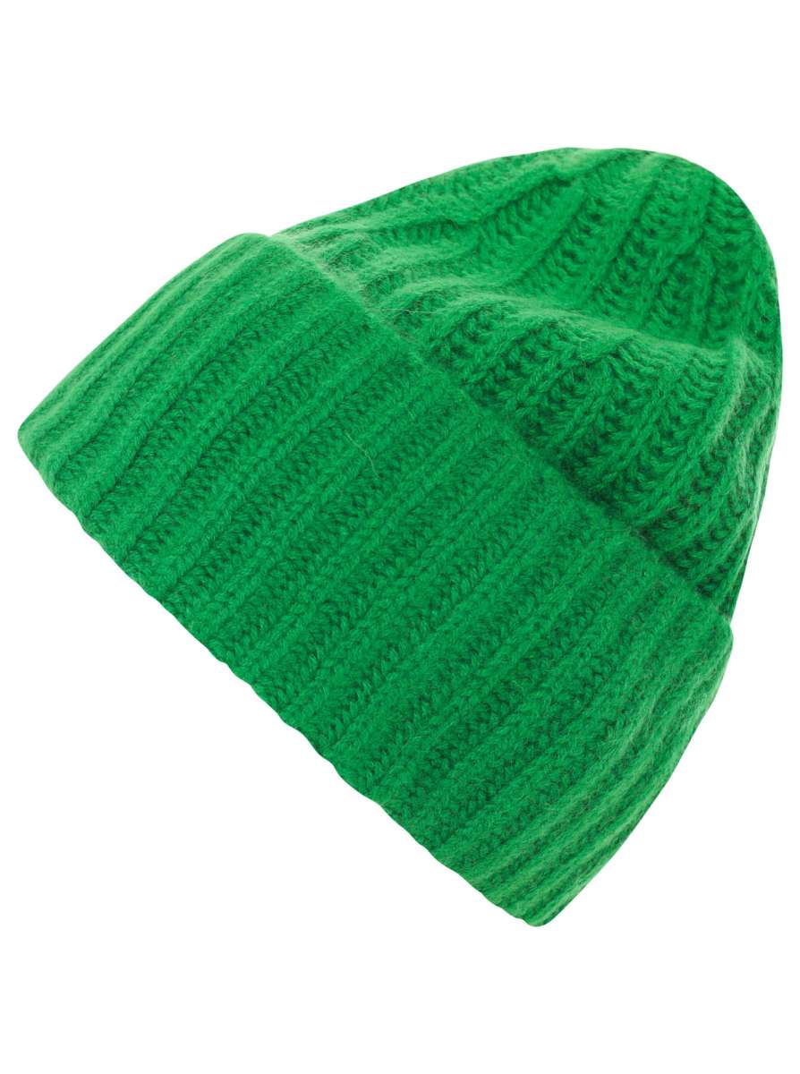 Beanie gerippt reines Kaschmir