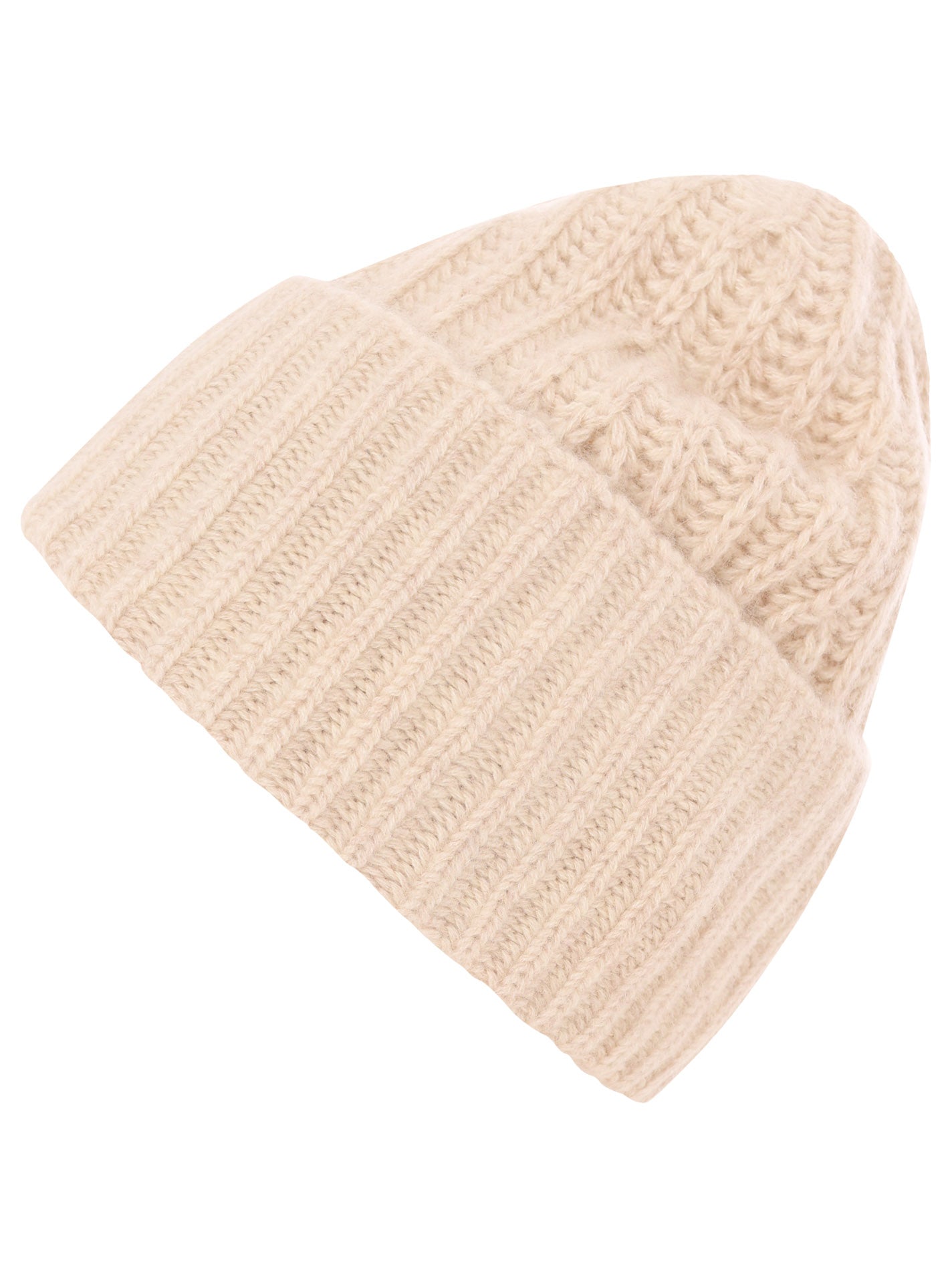 Beanie gerippt reines Kaschmir