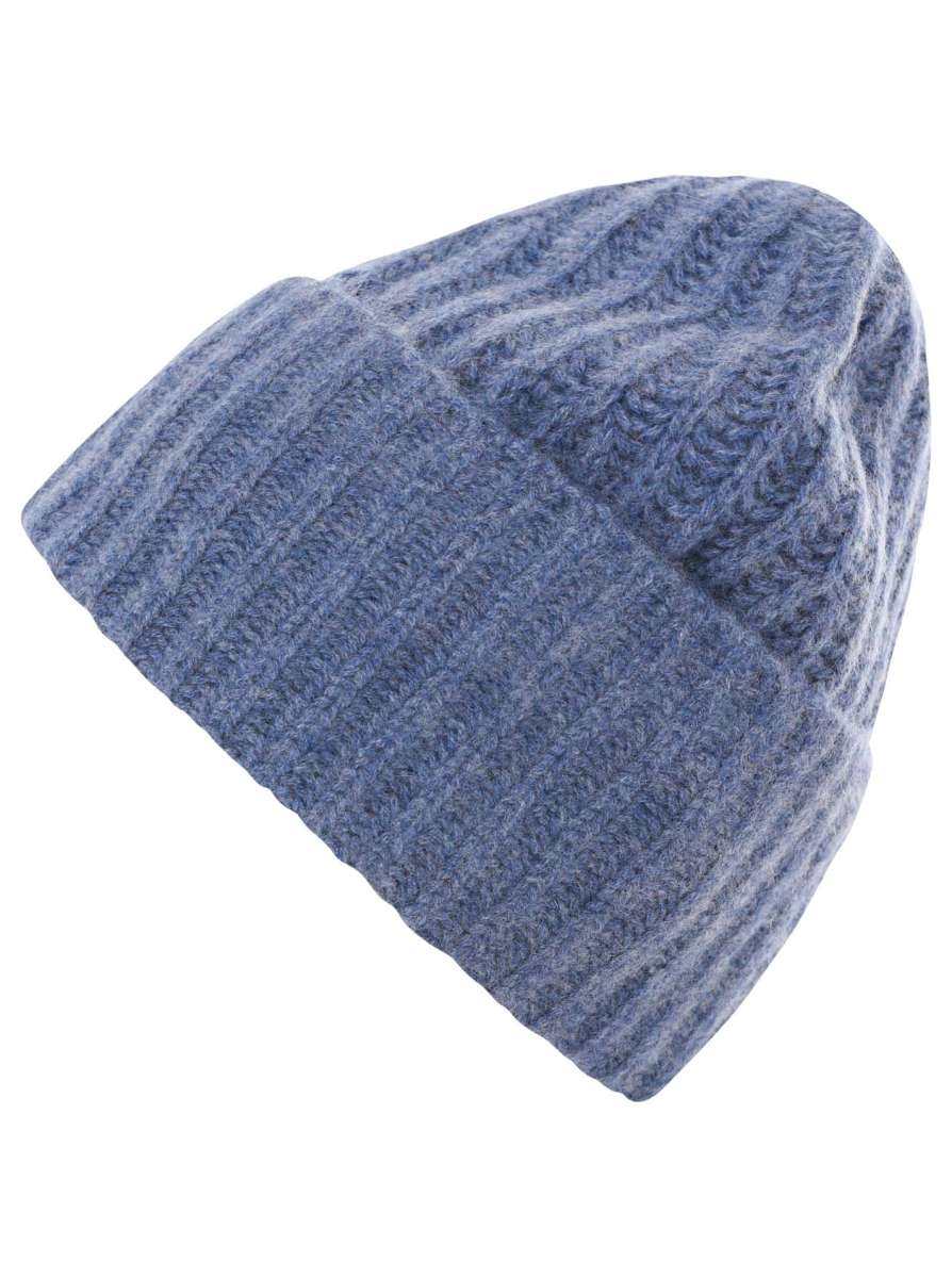 Beanie gerippt reines Kaschmir